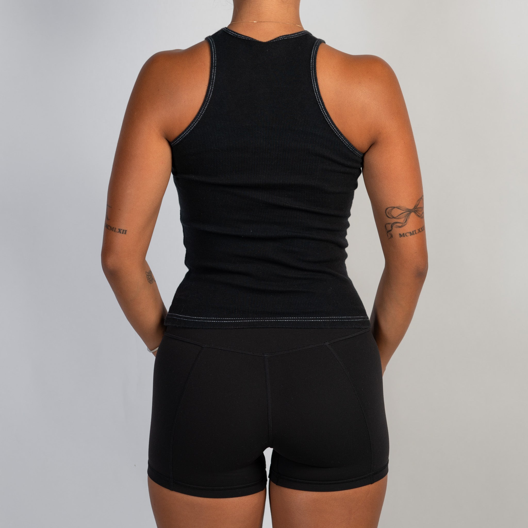 BLACK COTTON TANK TOP