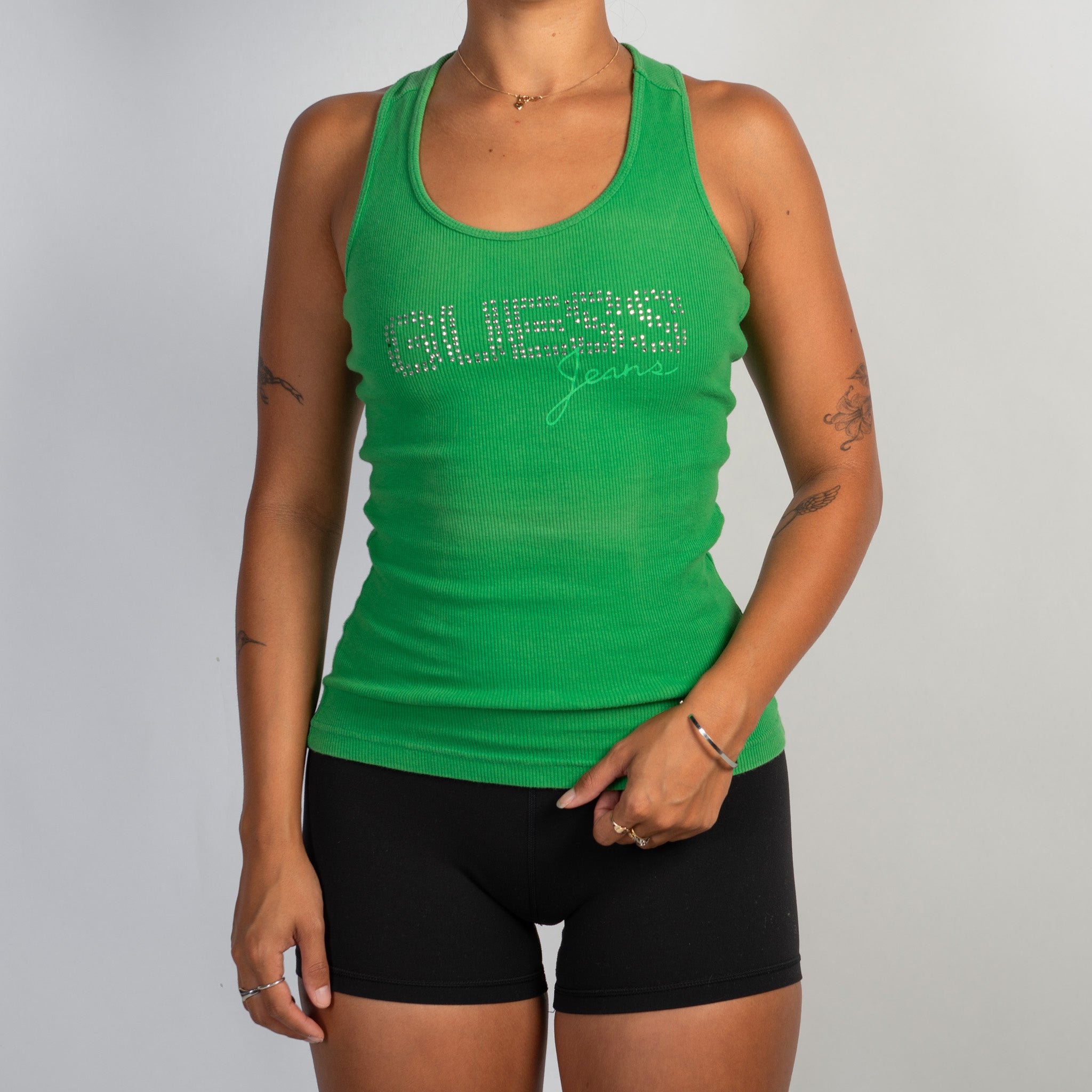 GREEN COTTON TANK TOP