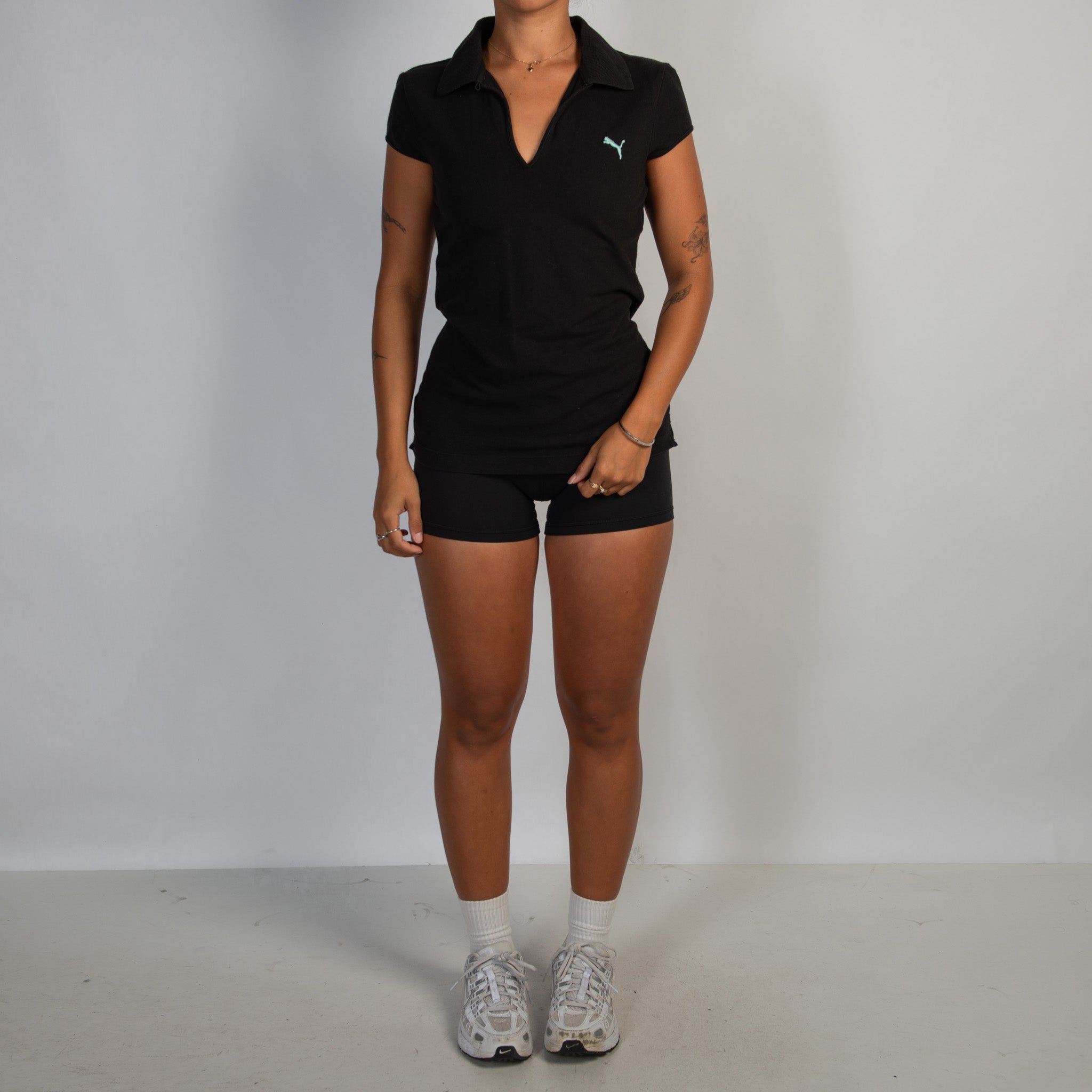 BLACK COTTON POLO