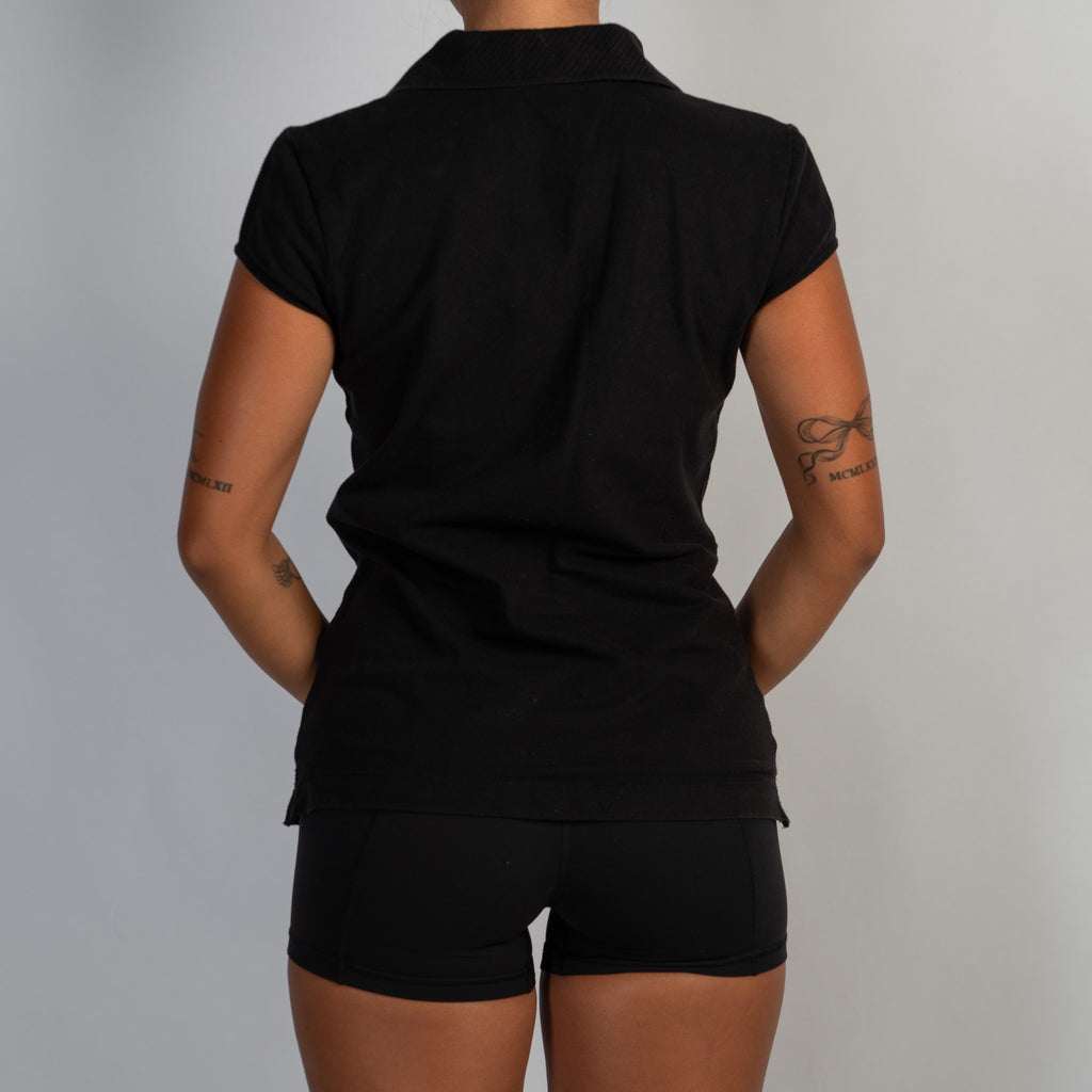 BLACK COTTON POLO