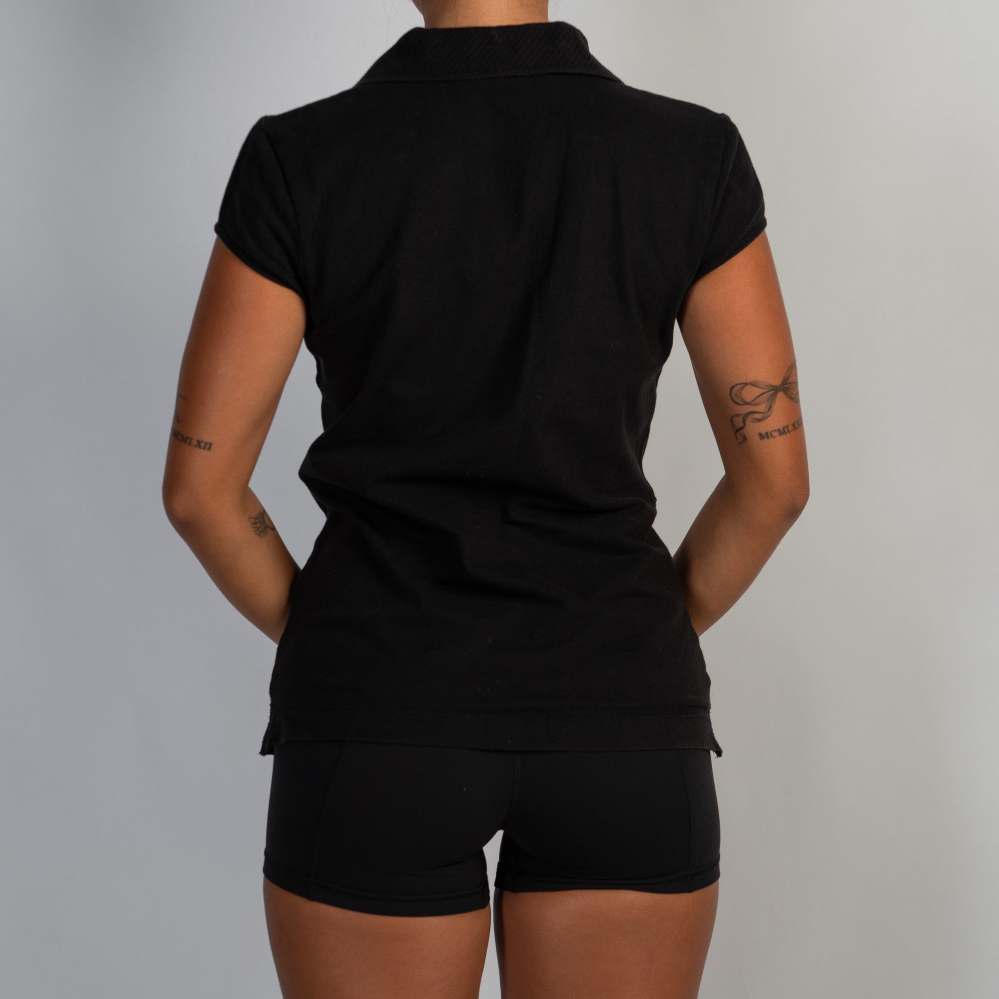 BLACK COTTON POLO
