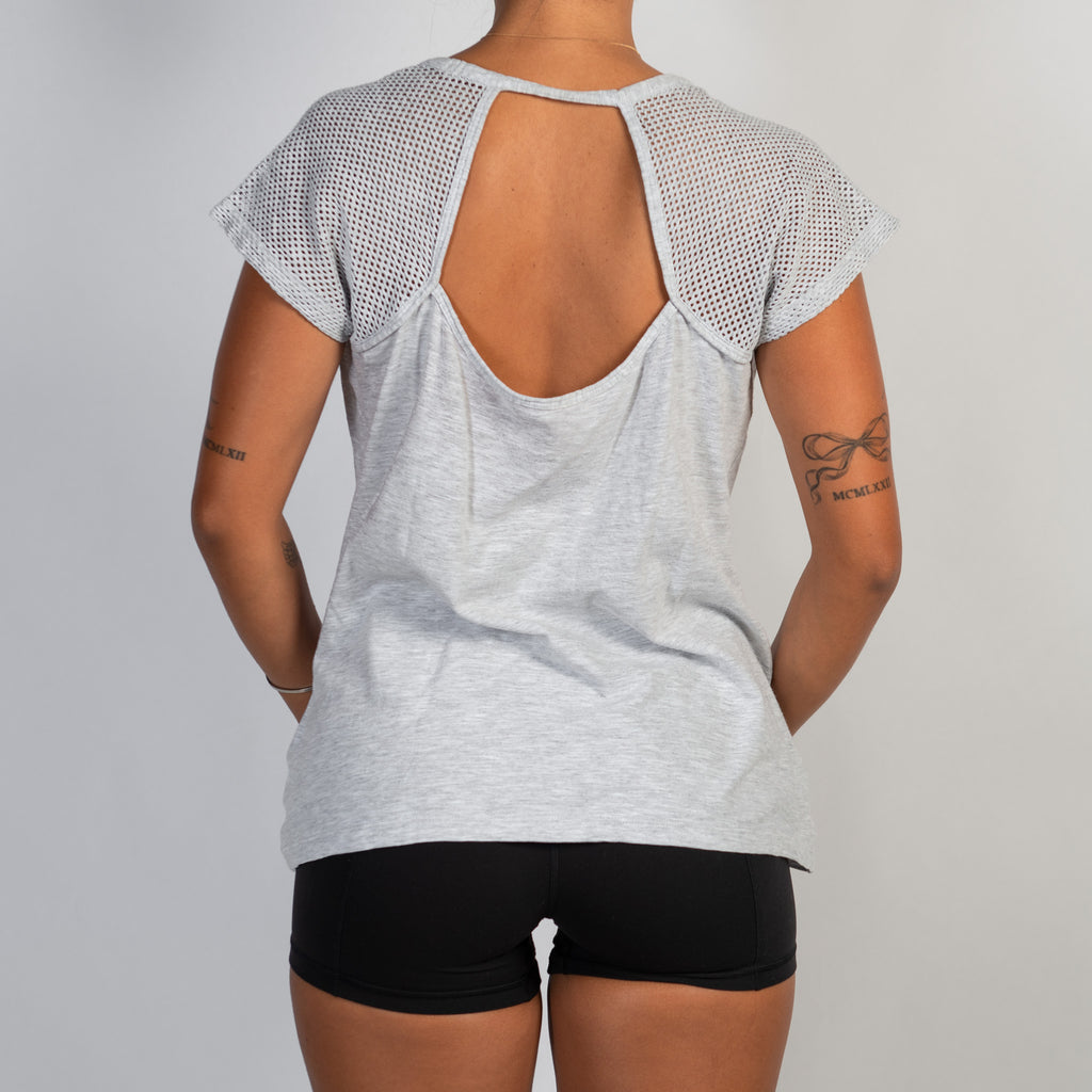 GREY CUT OUT TEE