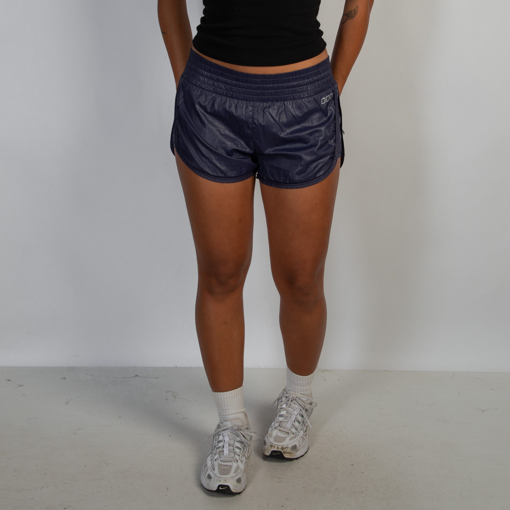 NAVY SPRAY SHORTS