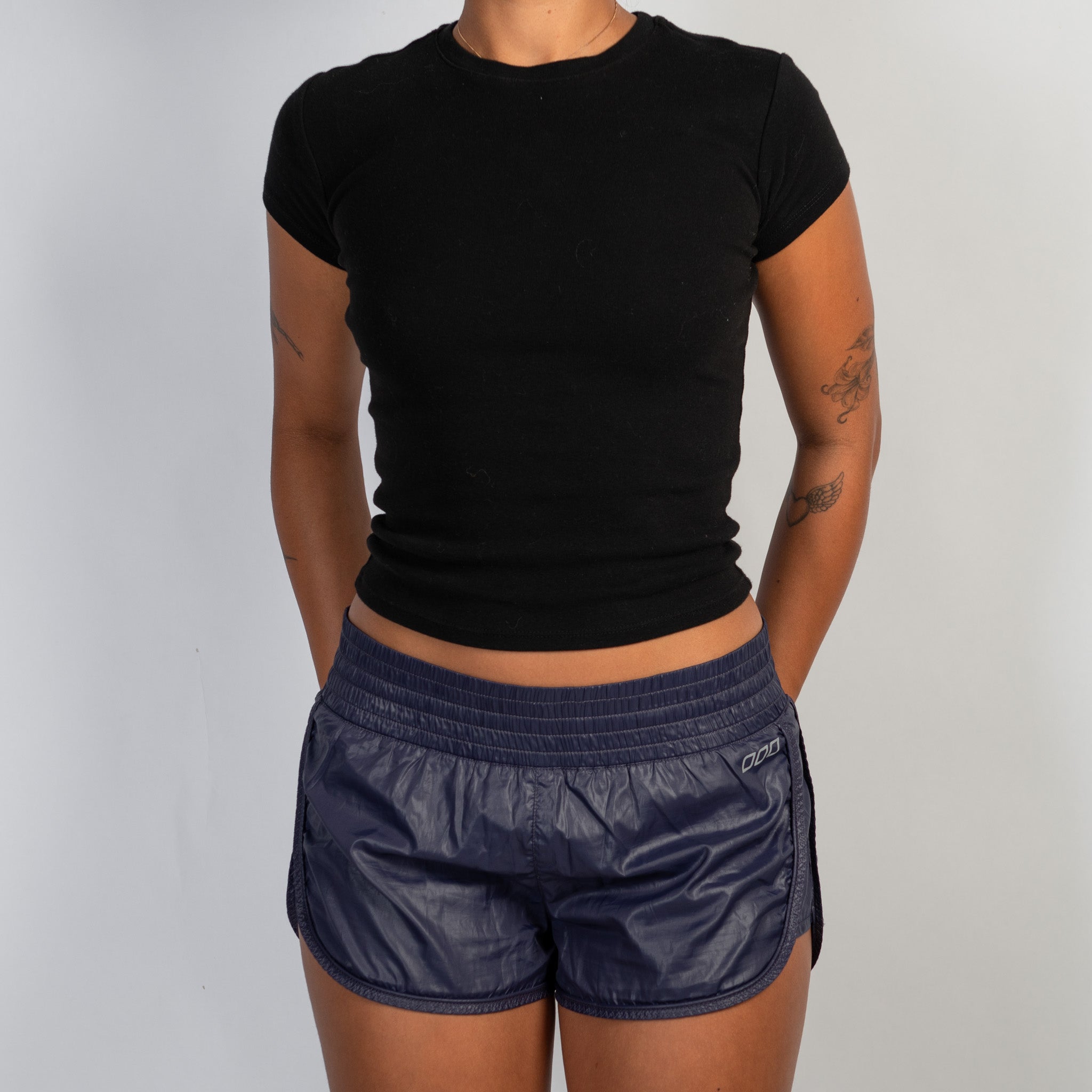 NAVY SPRAY SHORTS