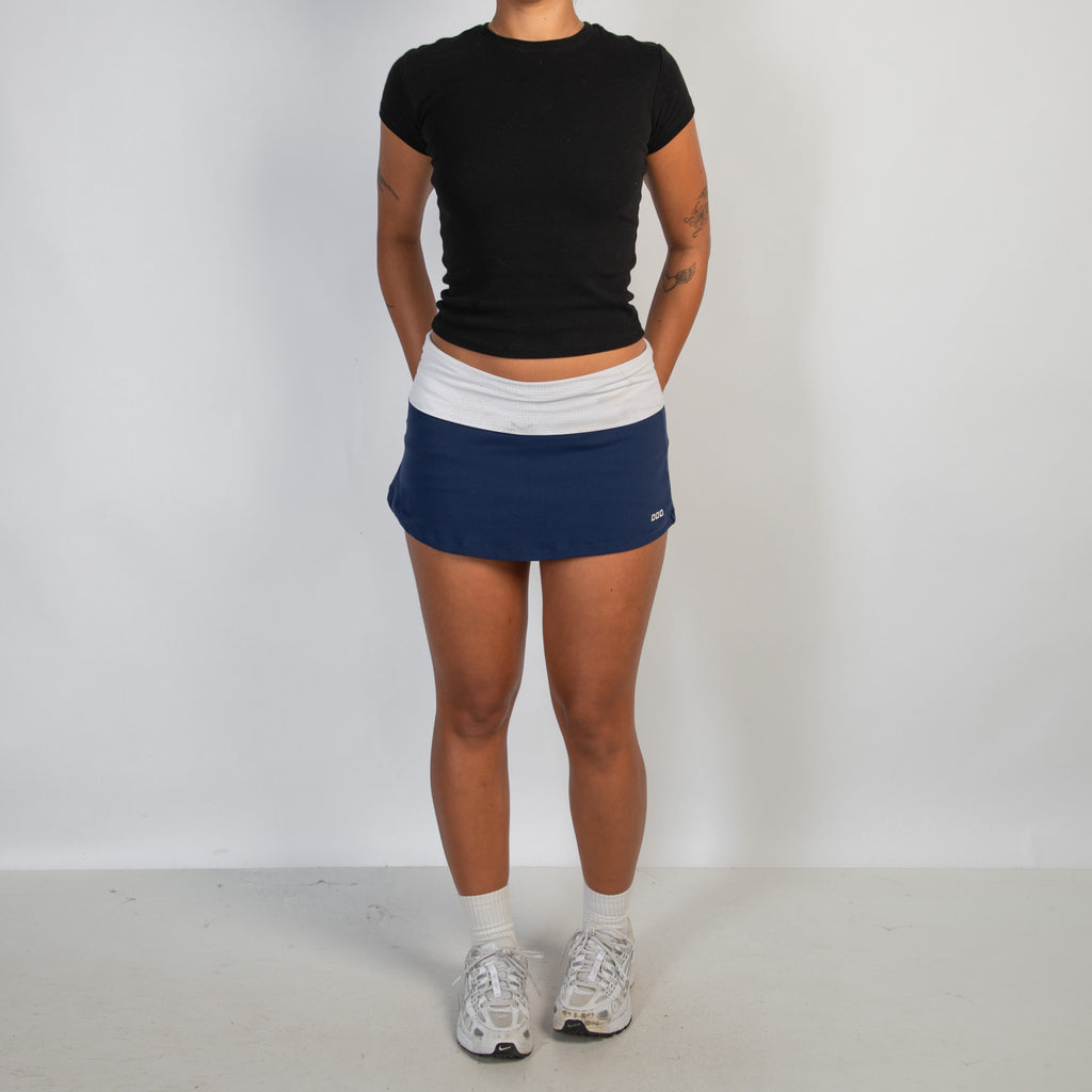 NAVY FOLD OVER SKORT