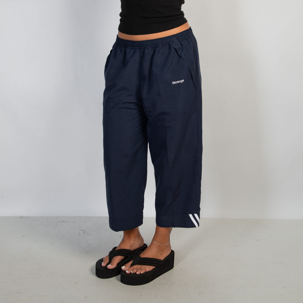 NAVY CROP TRACKPANTS