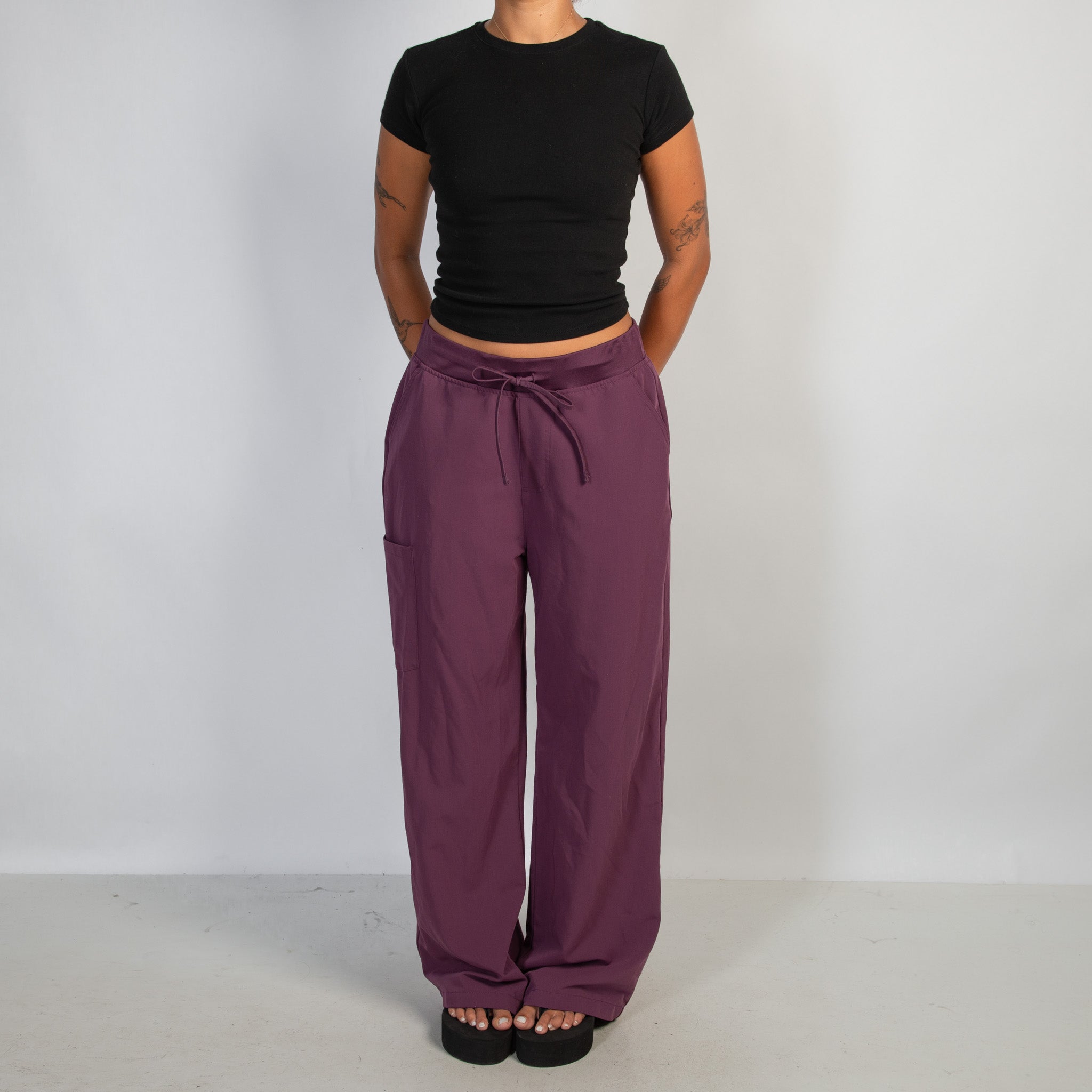 PURPLE DRAWSTRING PANTS