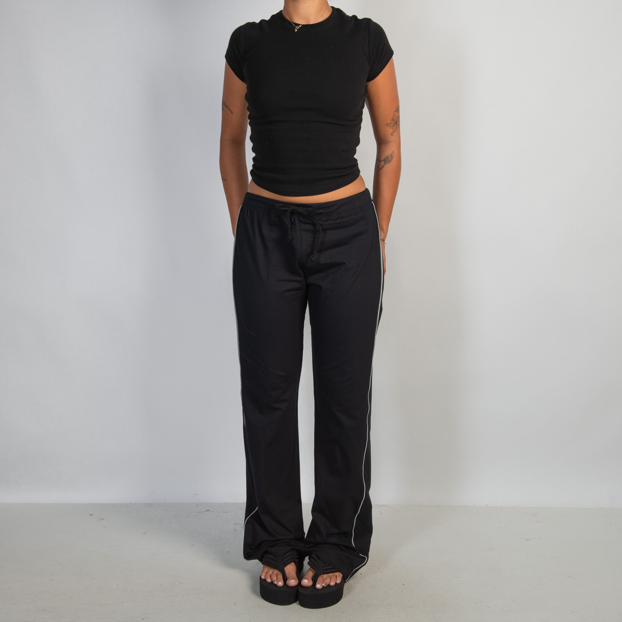 BLACK BOOTCUT LOUNGE PANTS
