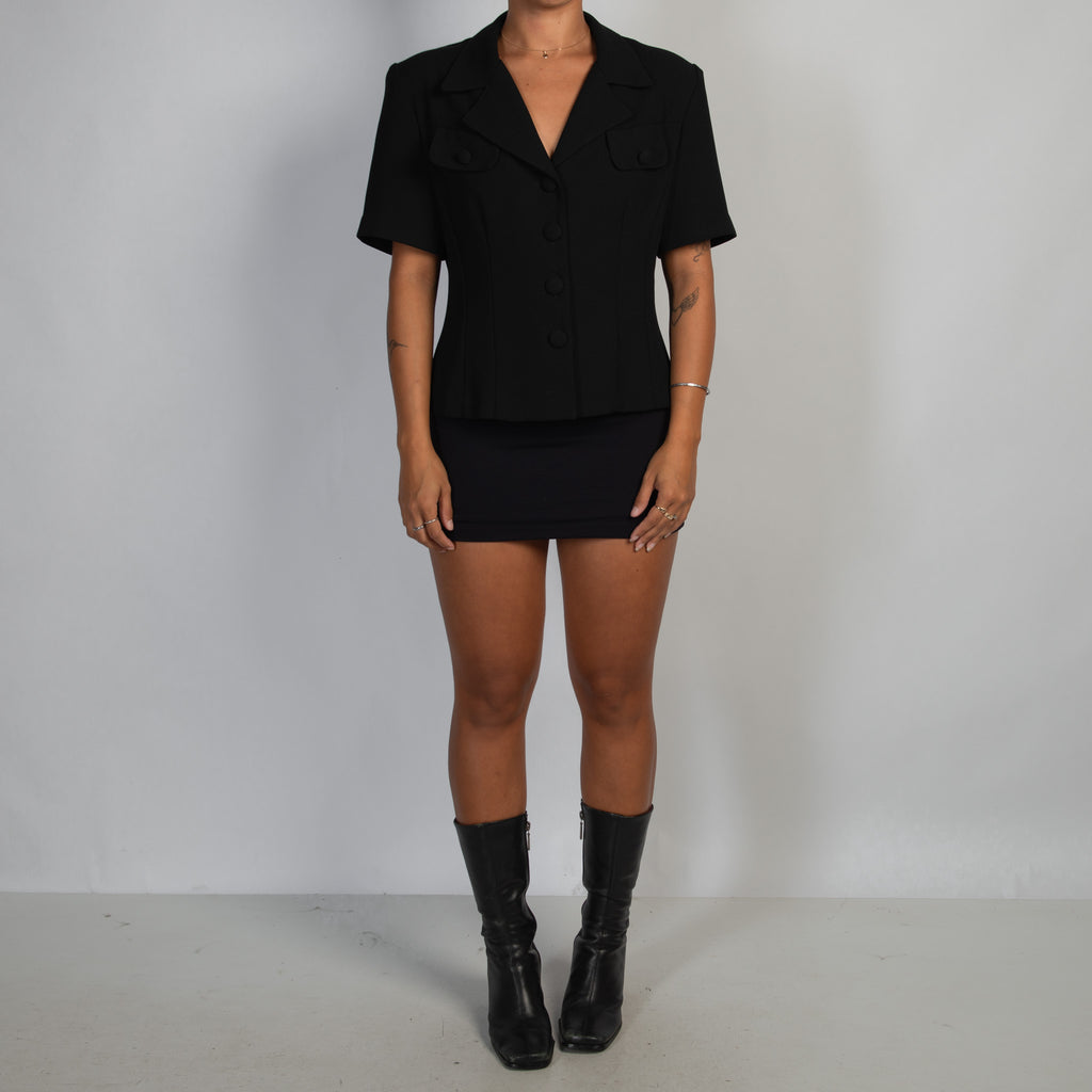BLACK SHORT SLEEVE BLAZER