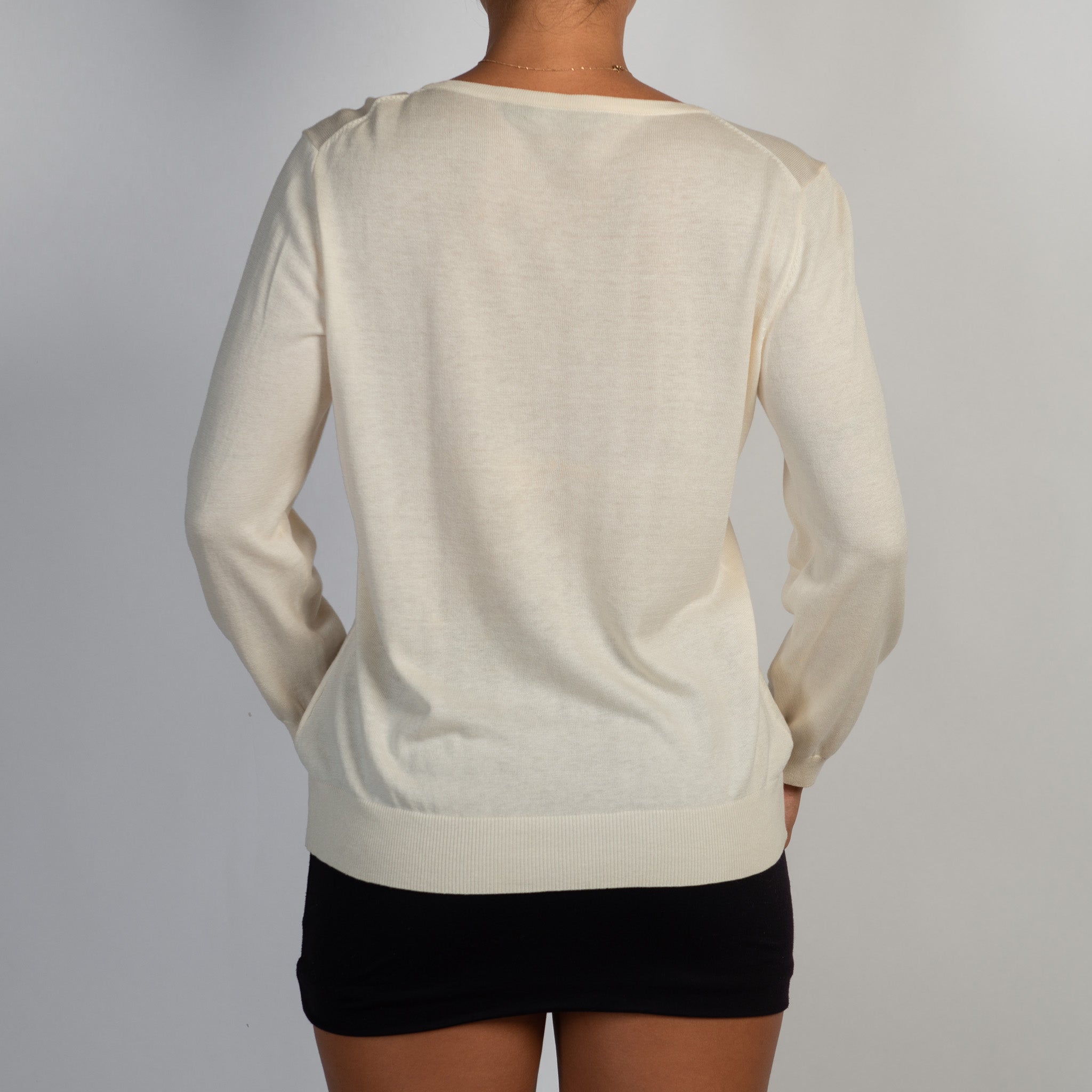 CREAM SILK KNIT CARDIGAN