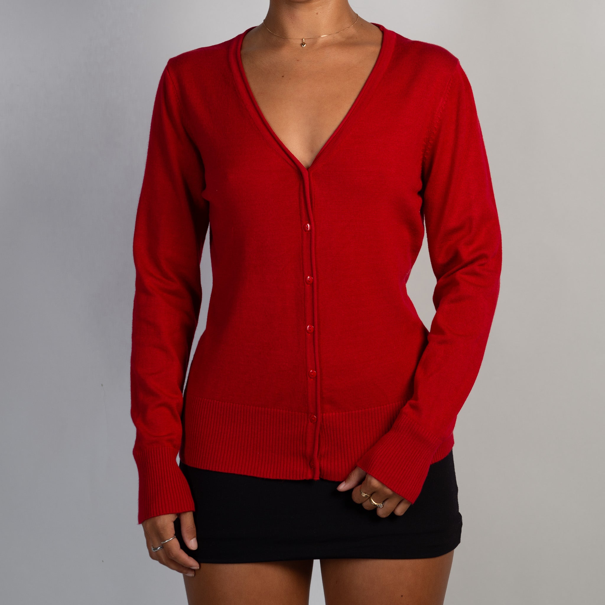 CLASSIC RED CARDIGAN