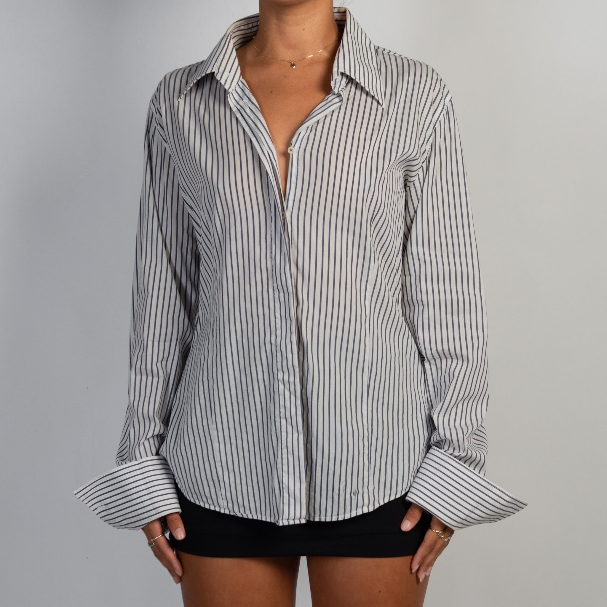 WHITE STRIPE BLOUSE