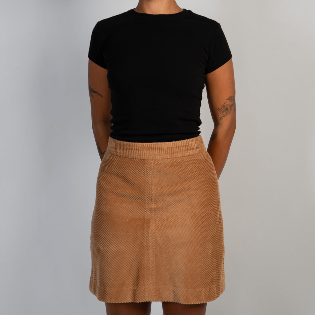 TAN CORDUROY SKIRT