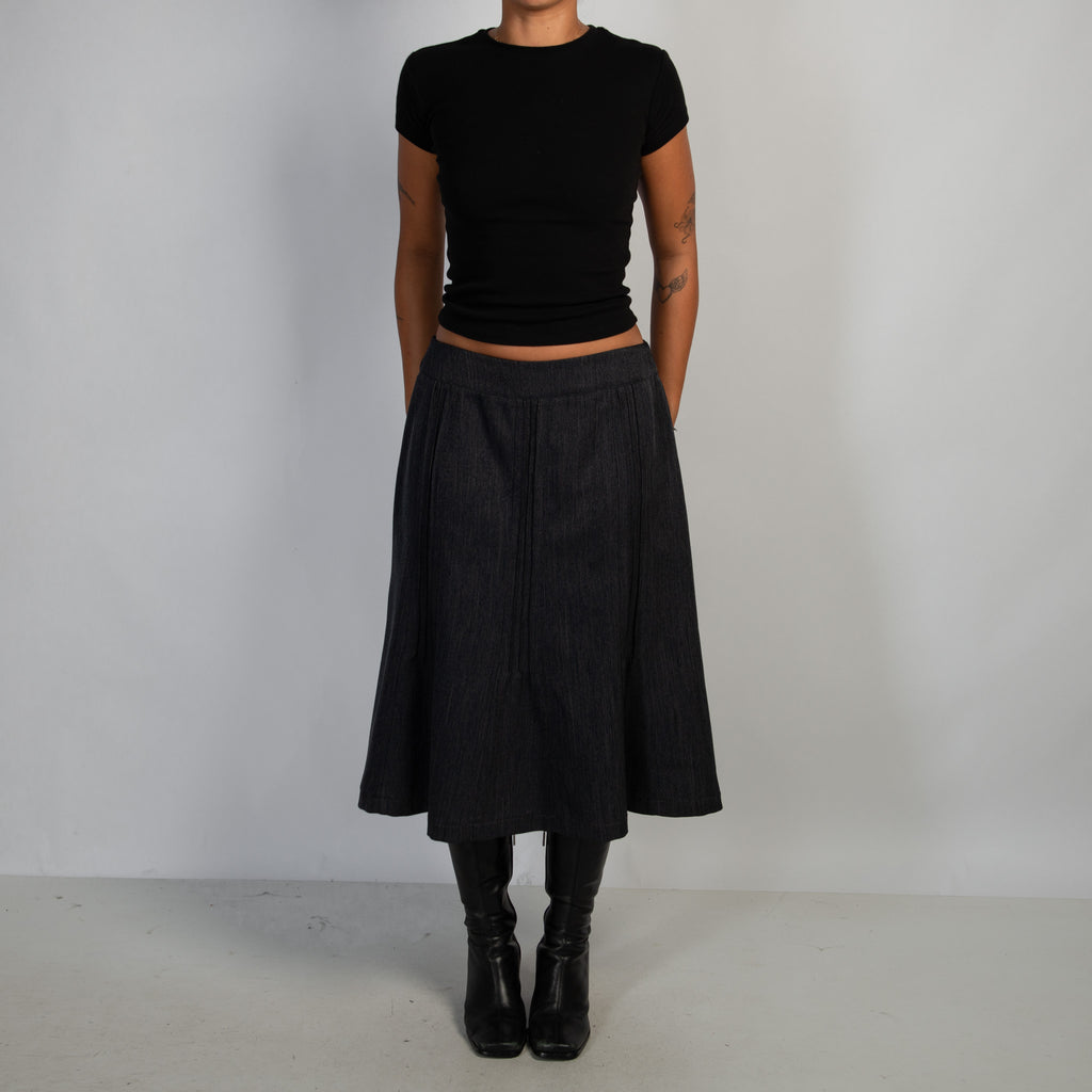 PIN TUCK MIDI SKIRT
