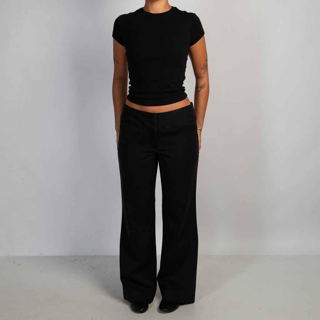 BLACK WIDE LEG TROUSERS