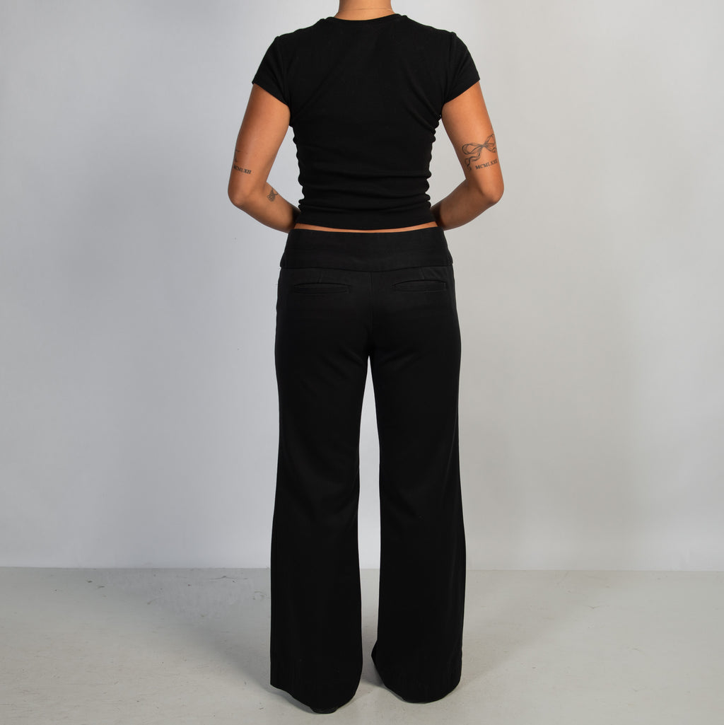 BLACK WIDE LEG TROUSERS