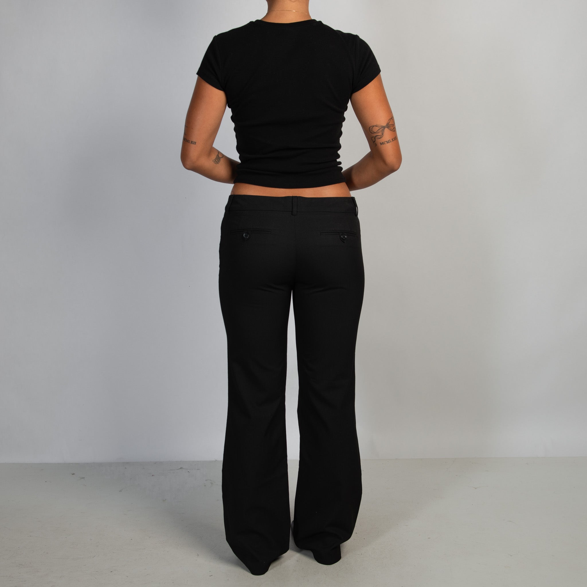 BLACK BOOTCUT TROUSERS