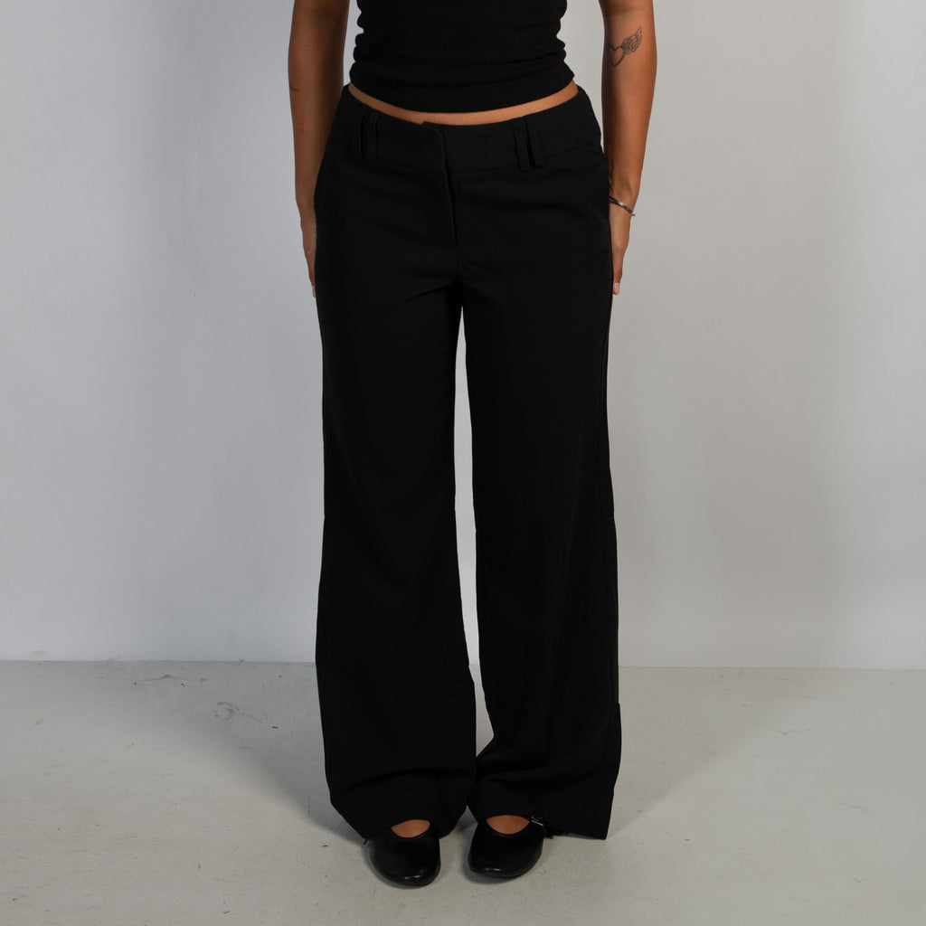 BLACK WIDE LEG TROUSERS