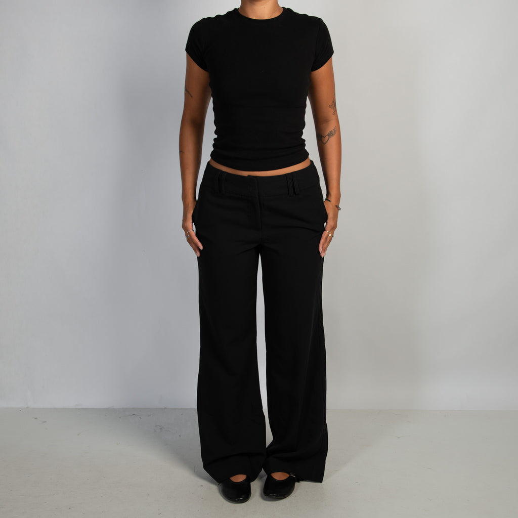 BLACK WIDE LEG TROUSERS