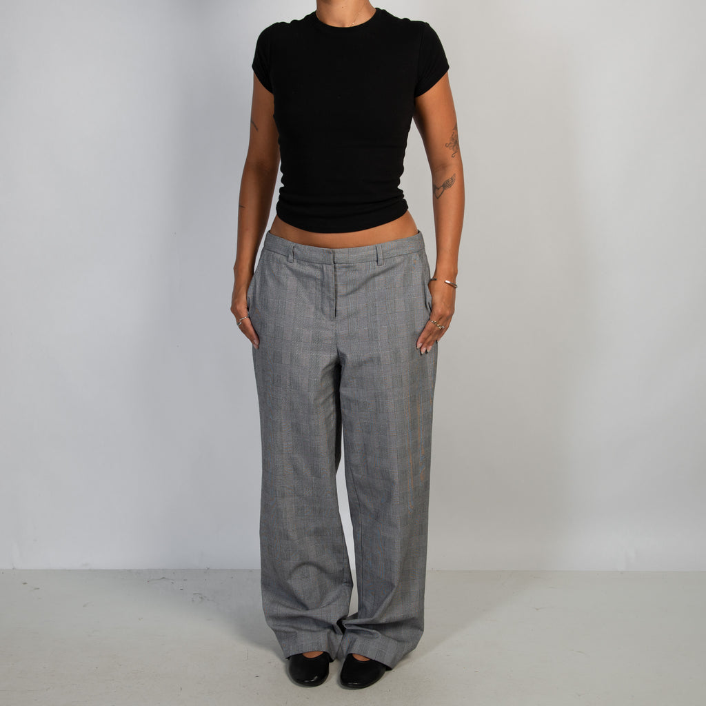 GREY CHECK TROUSERS