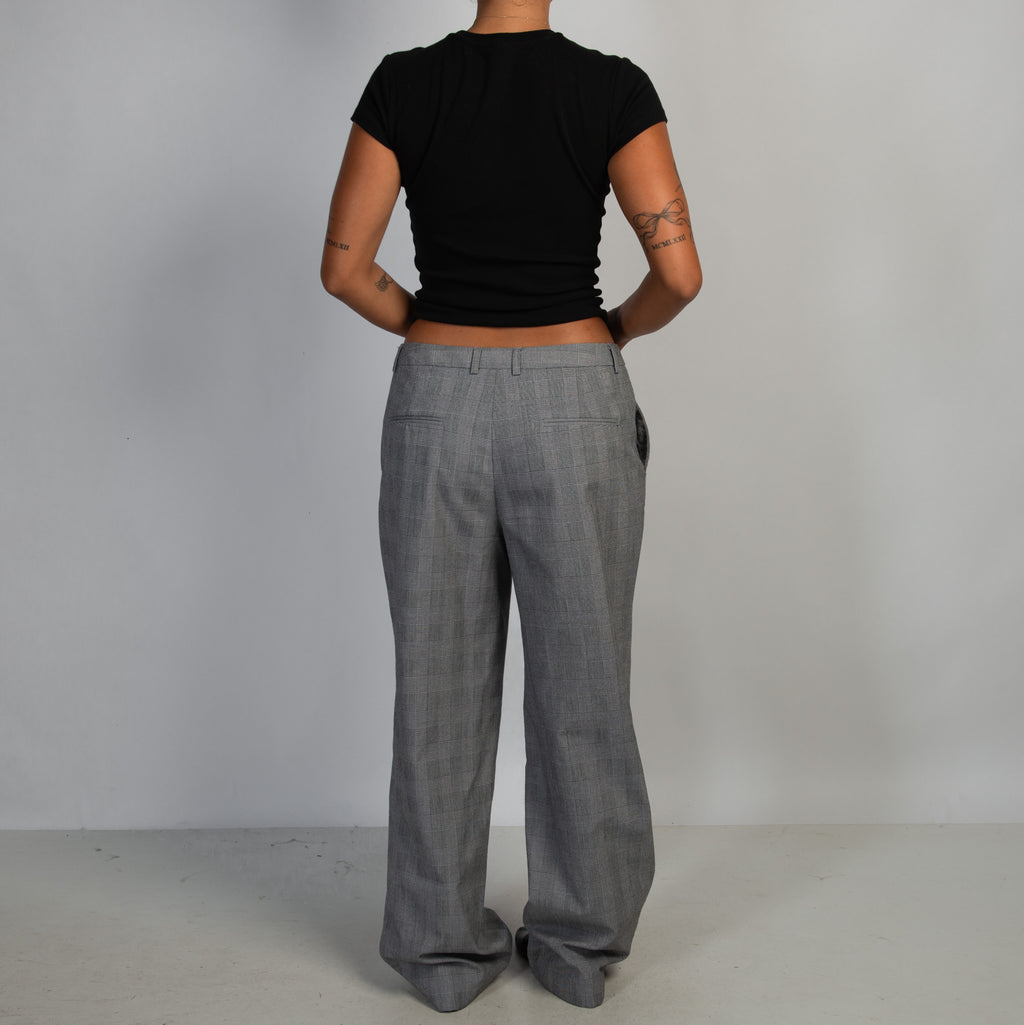 GREY CHECK TROUSERS
