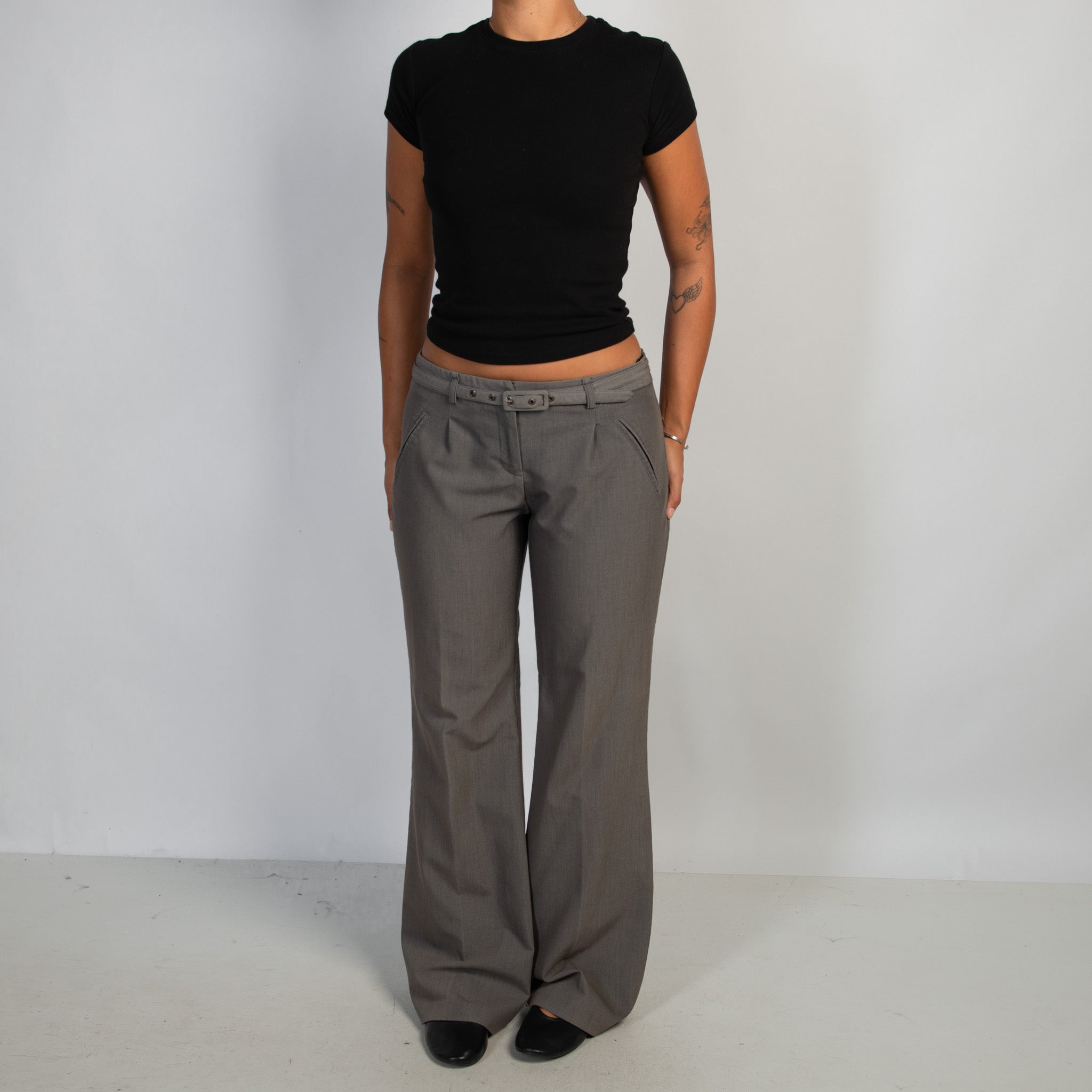 GREY BOOTCUT TROUSERS