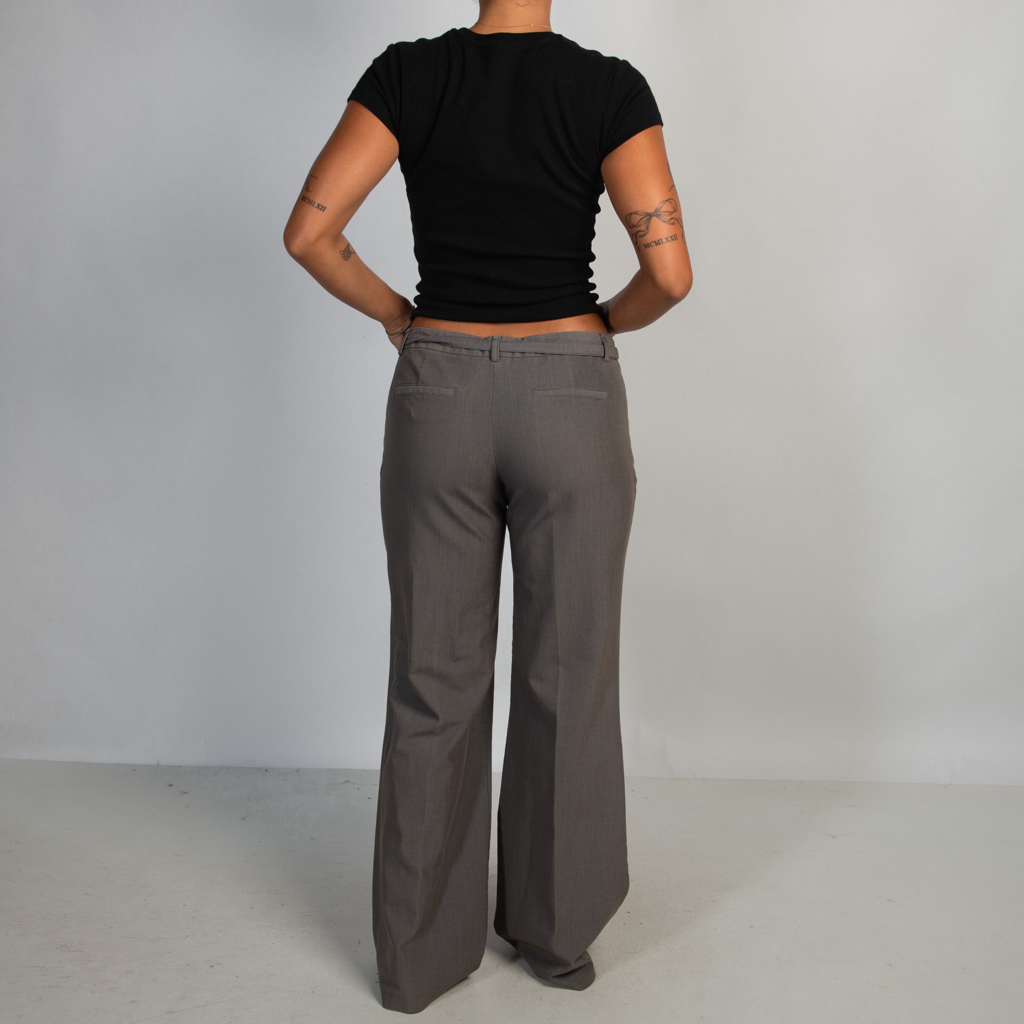 GREY BOOTCUT TROUSERS