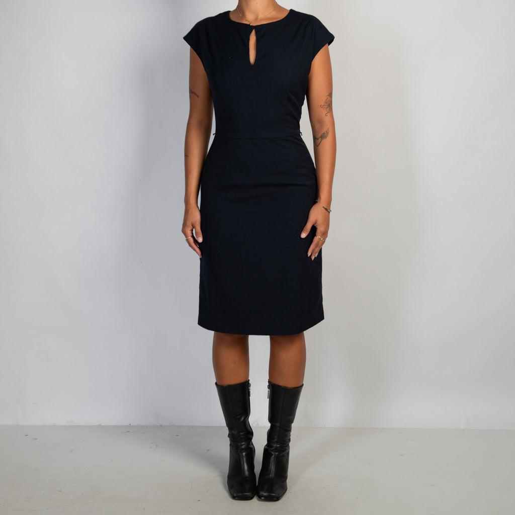 DARK NAVY MIDI DRESS