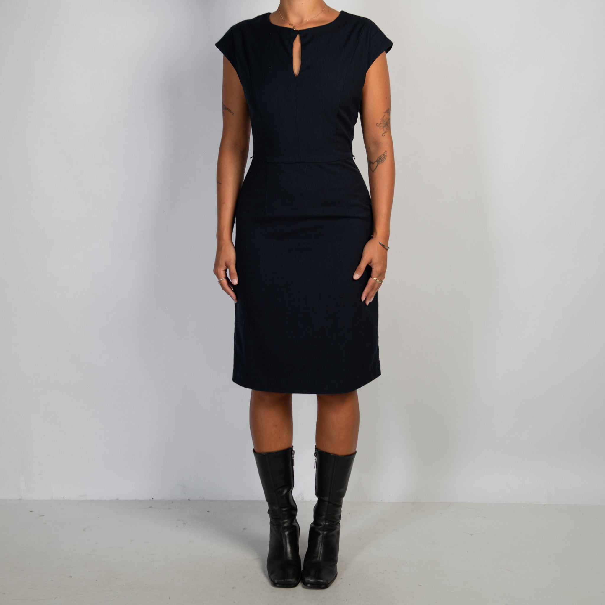 DARK NAVY MIDI DRESS