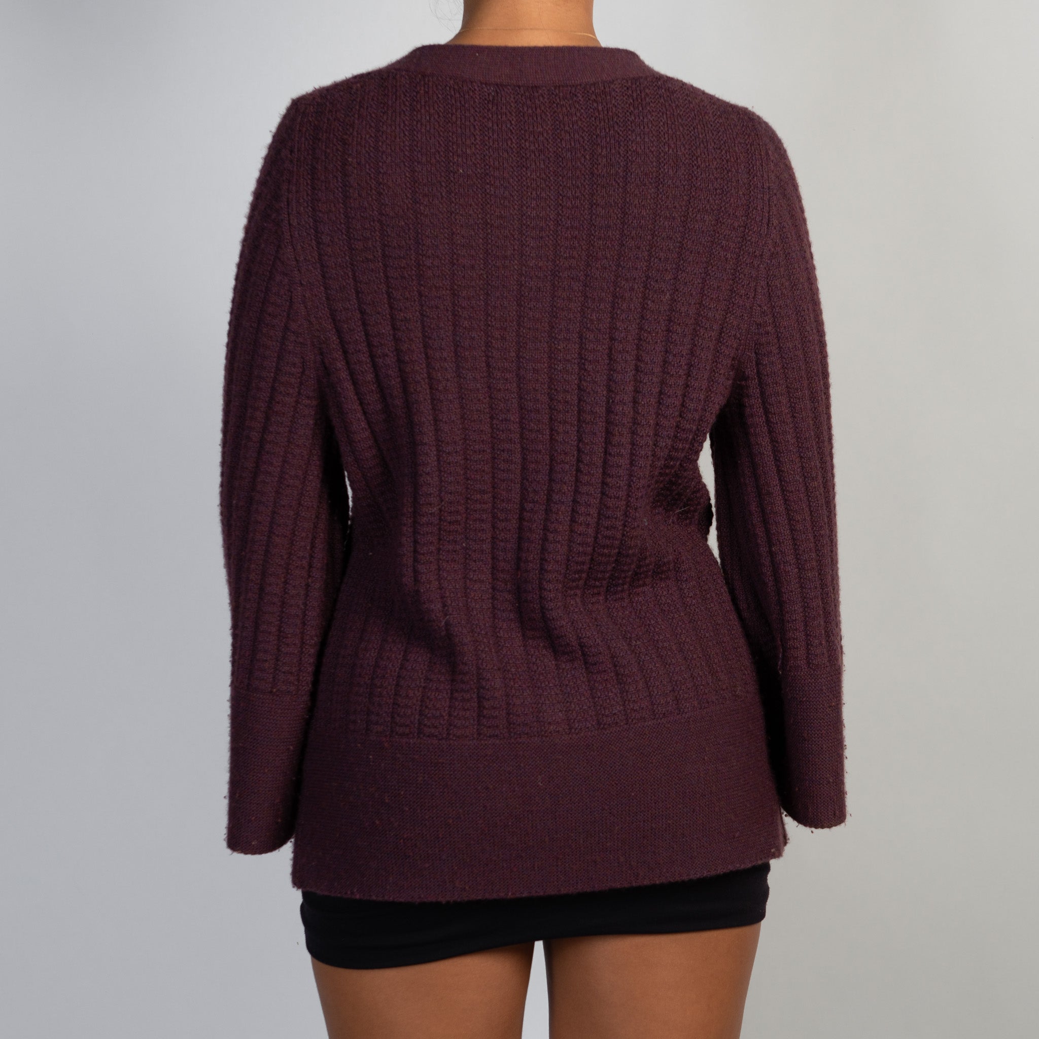 PURPLE KNIT CARDIGAN