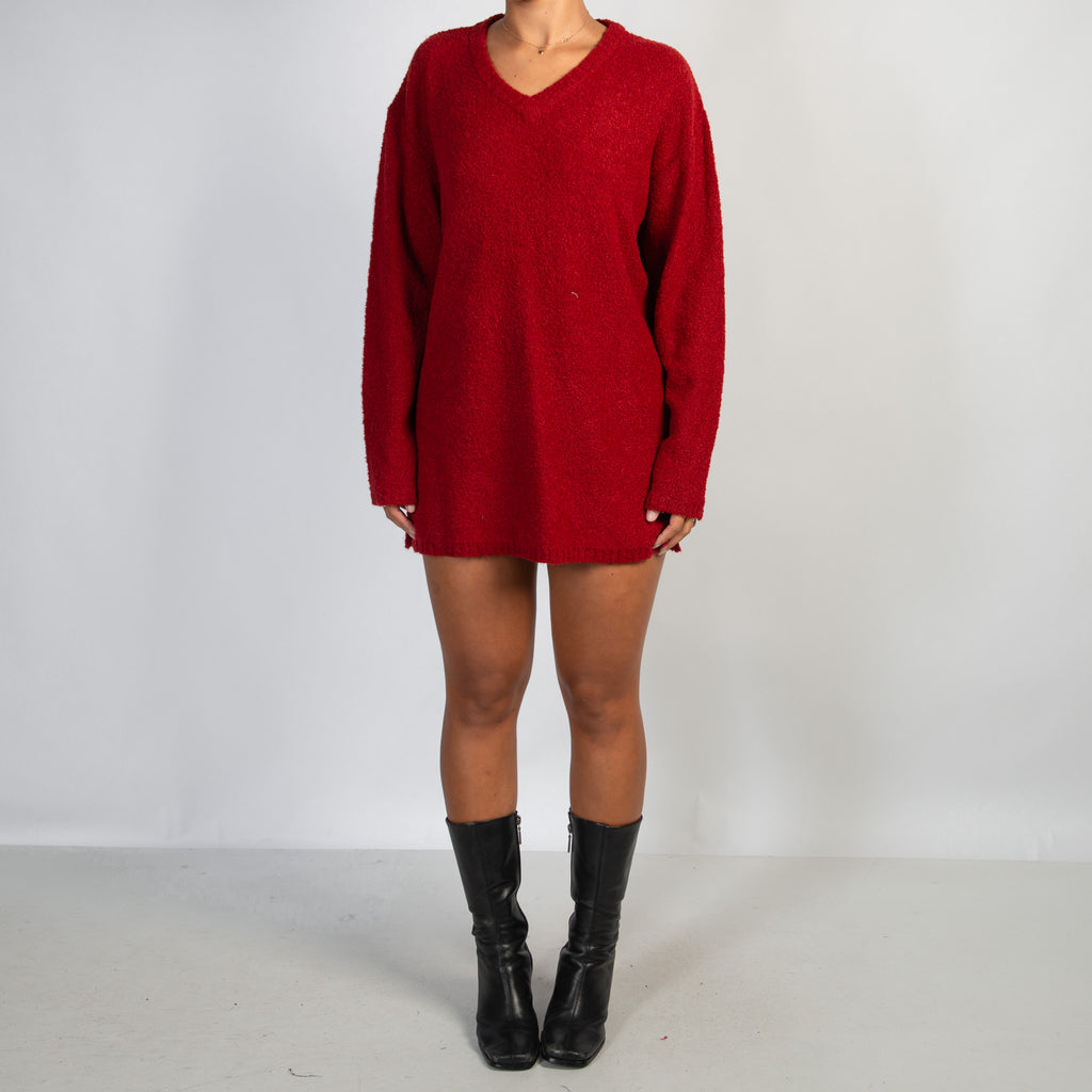 RED WOOL KNIT SWEATER