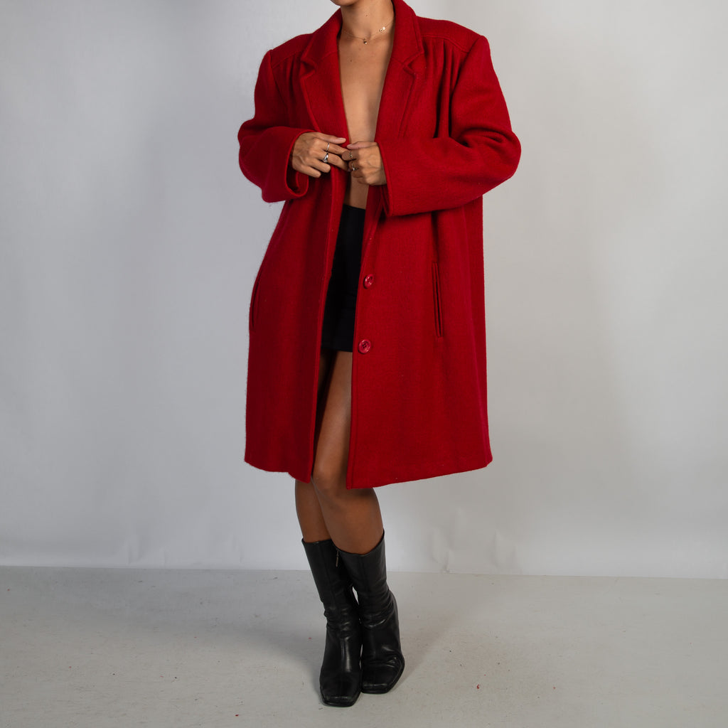 RED WOOL COAT