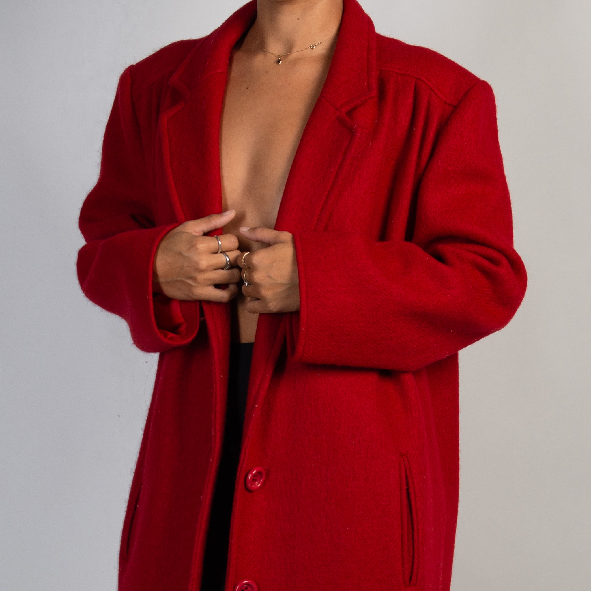 RED WOOL COAT