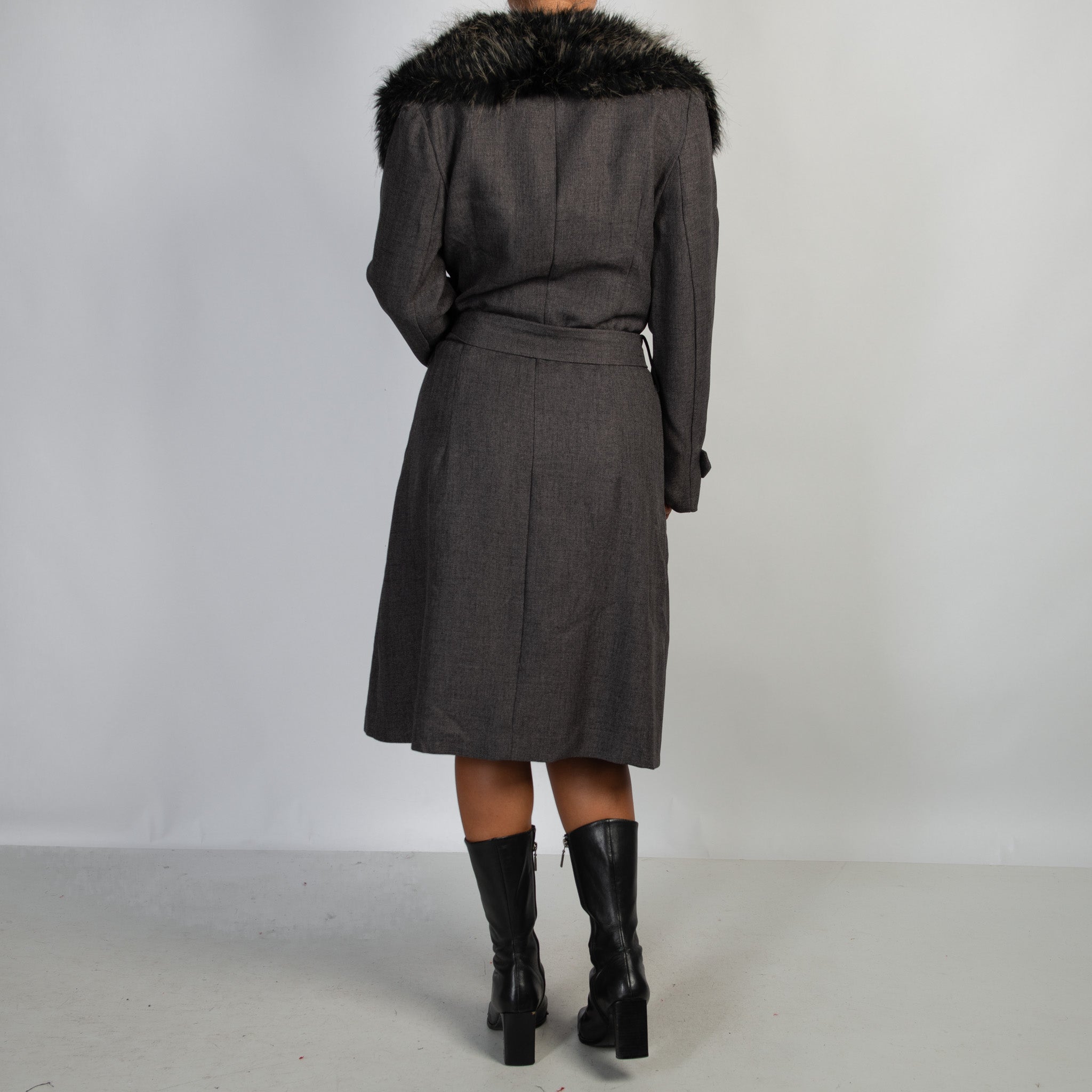 FAUX FUR TRIM COAT