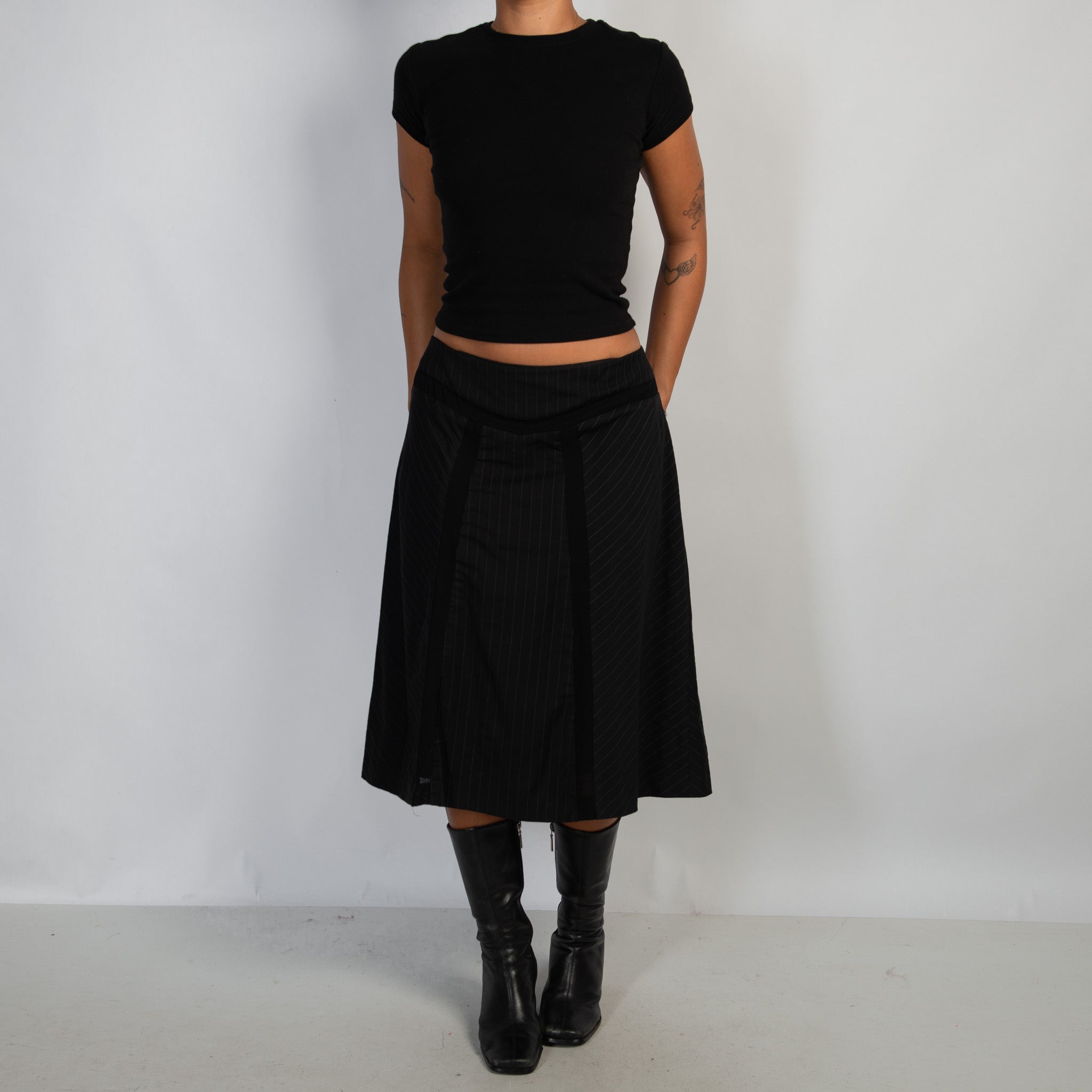 WOOL SILK MIDI SKIRT