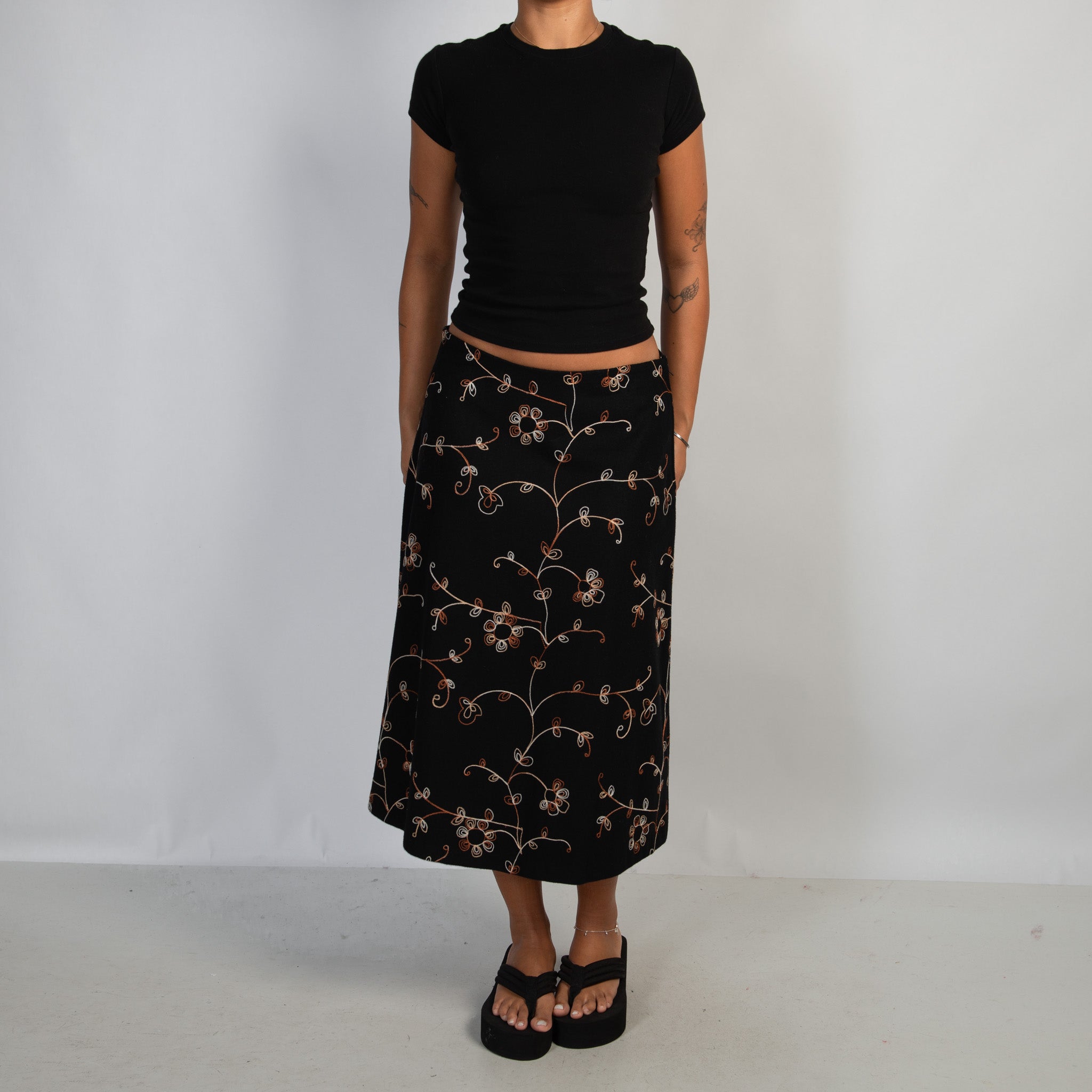 EMBROIDERED FELT SKIRT