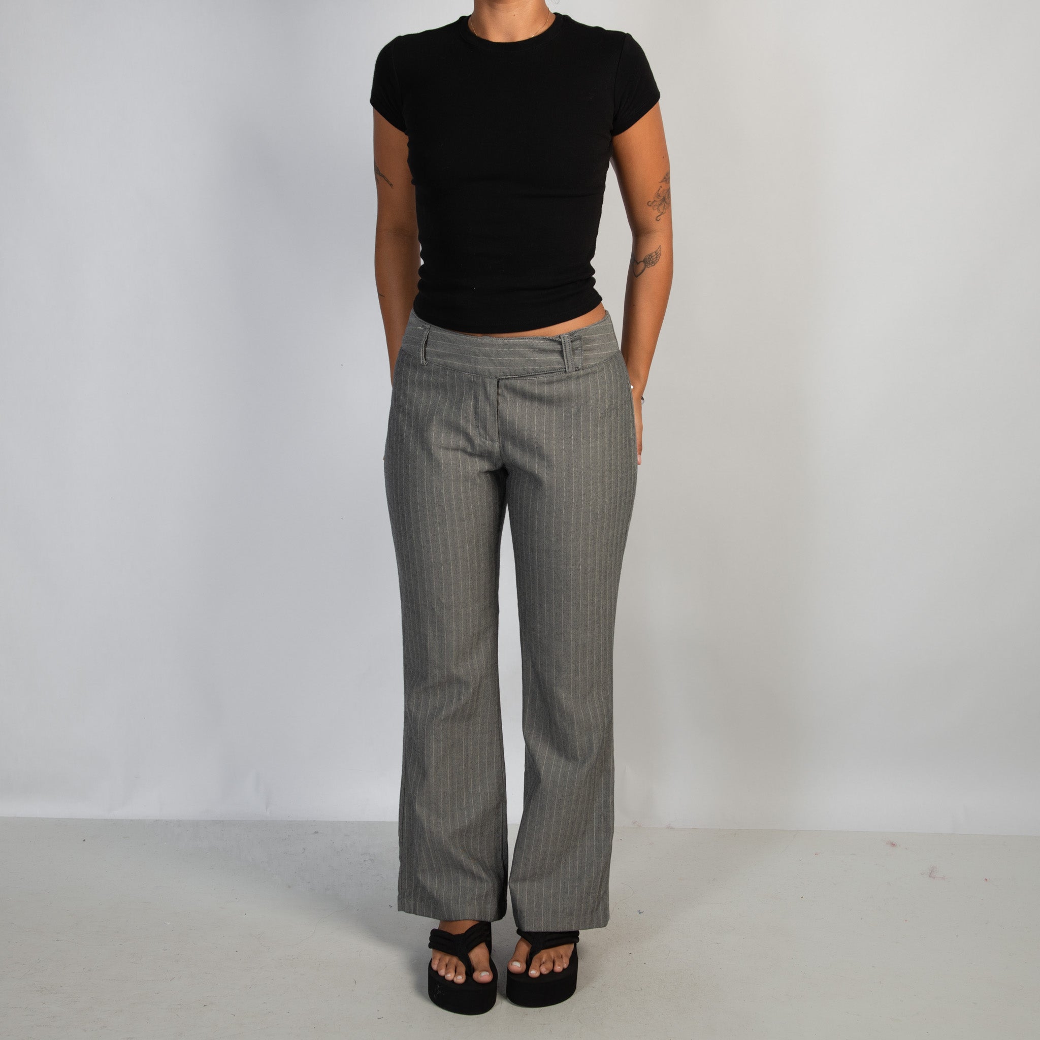 GREY BOOTCUT TROUSERS