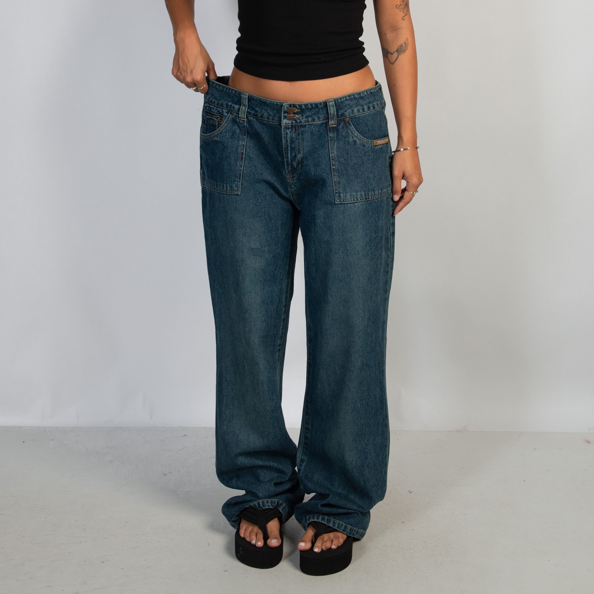 FADED WASH DENIM JEANS