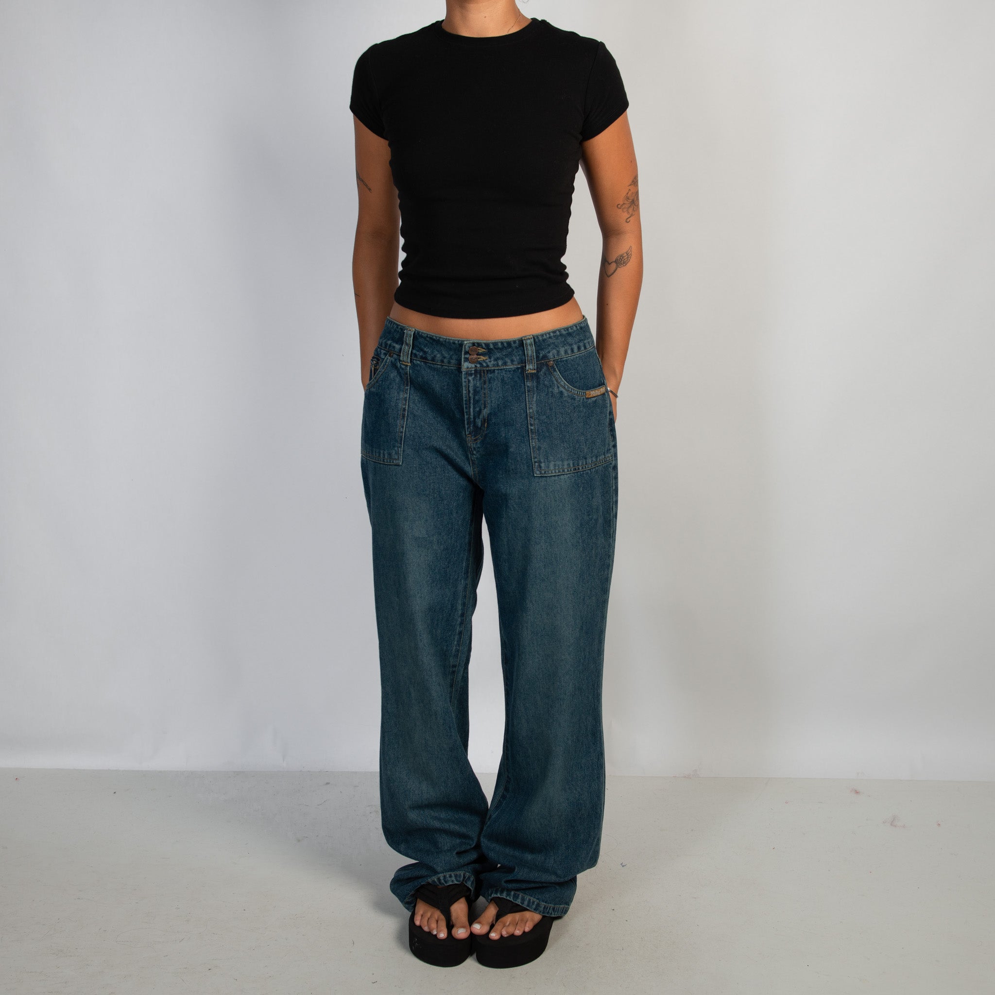 FADED WASH DENIM JEANS