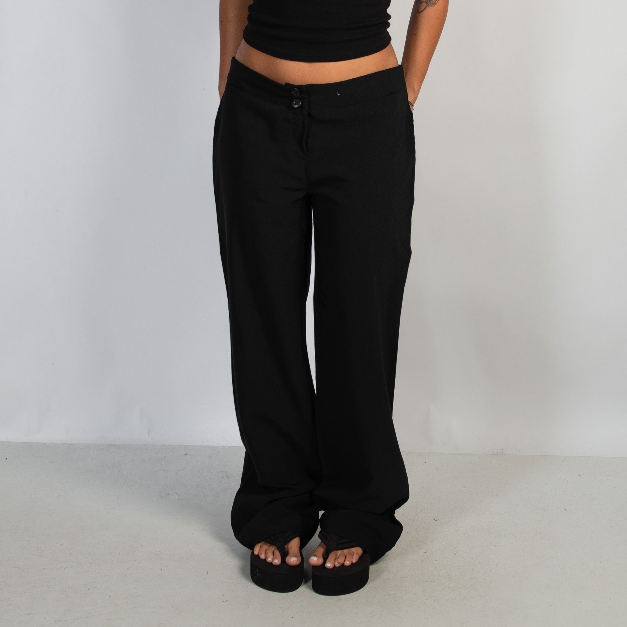 BLACK BOOTCUT TROUSERS