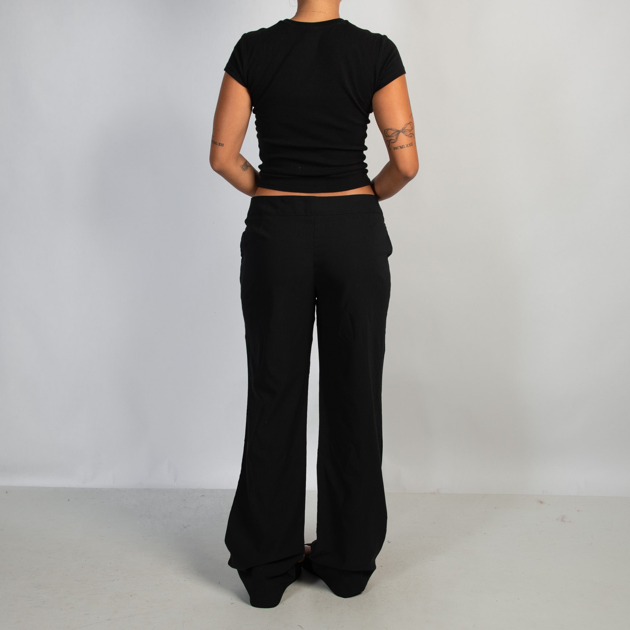 BLACK BOOTCUT TROUSERS
