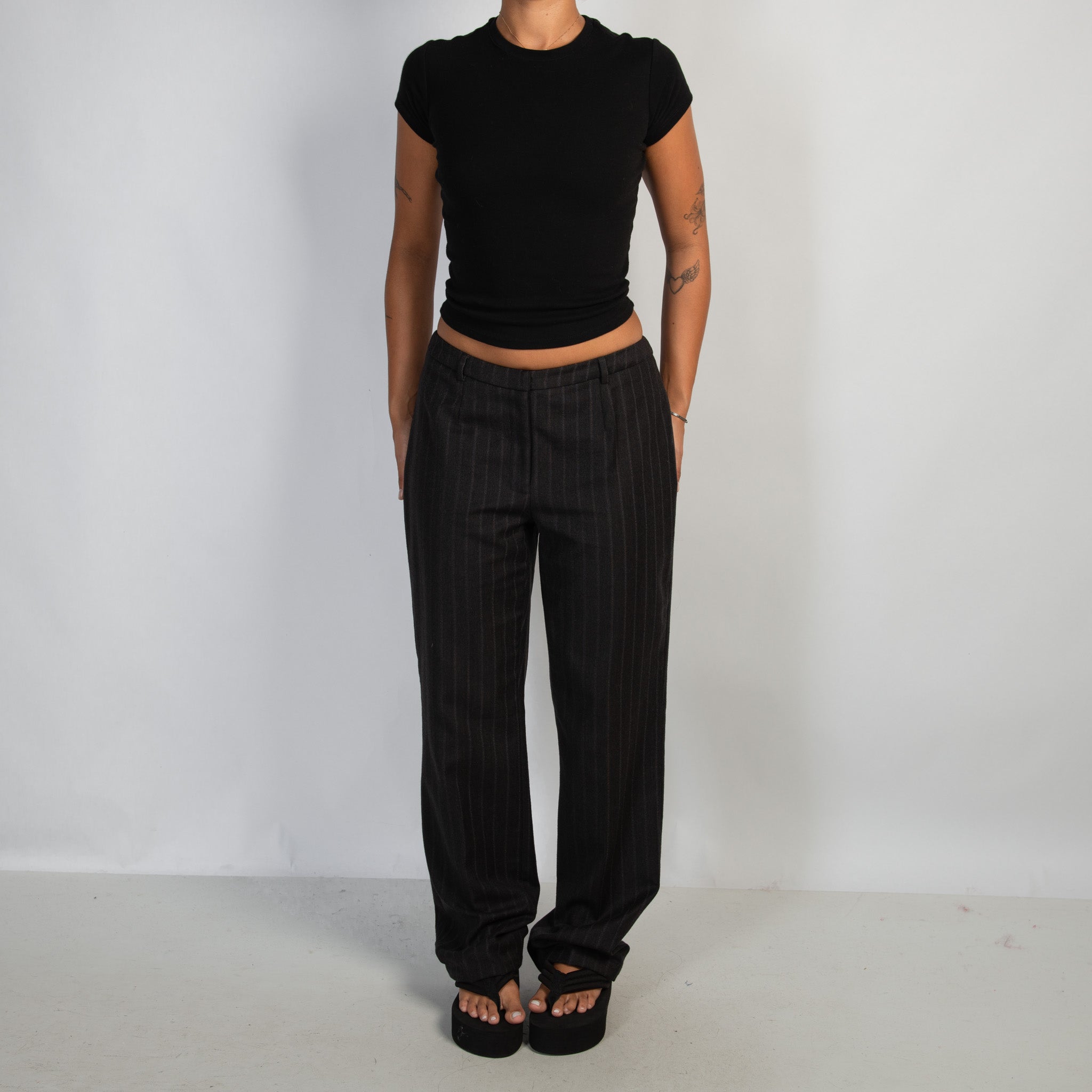WOOL STRIPE TROUSERS
