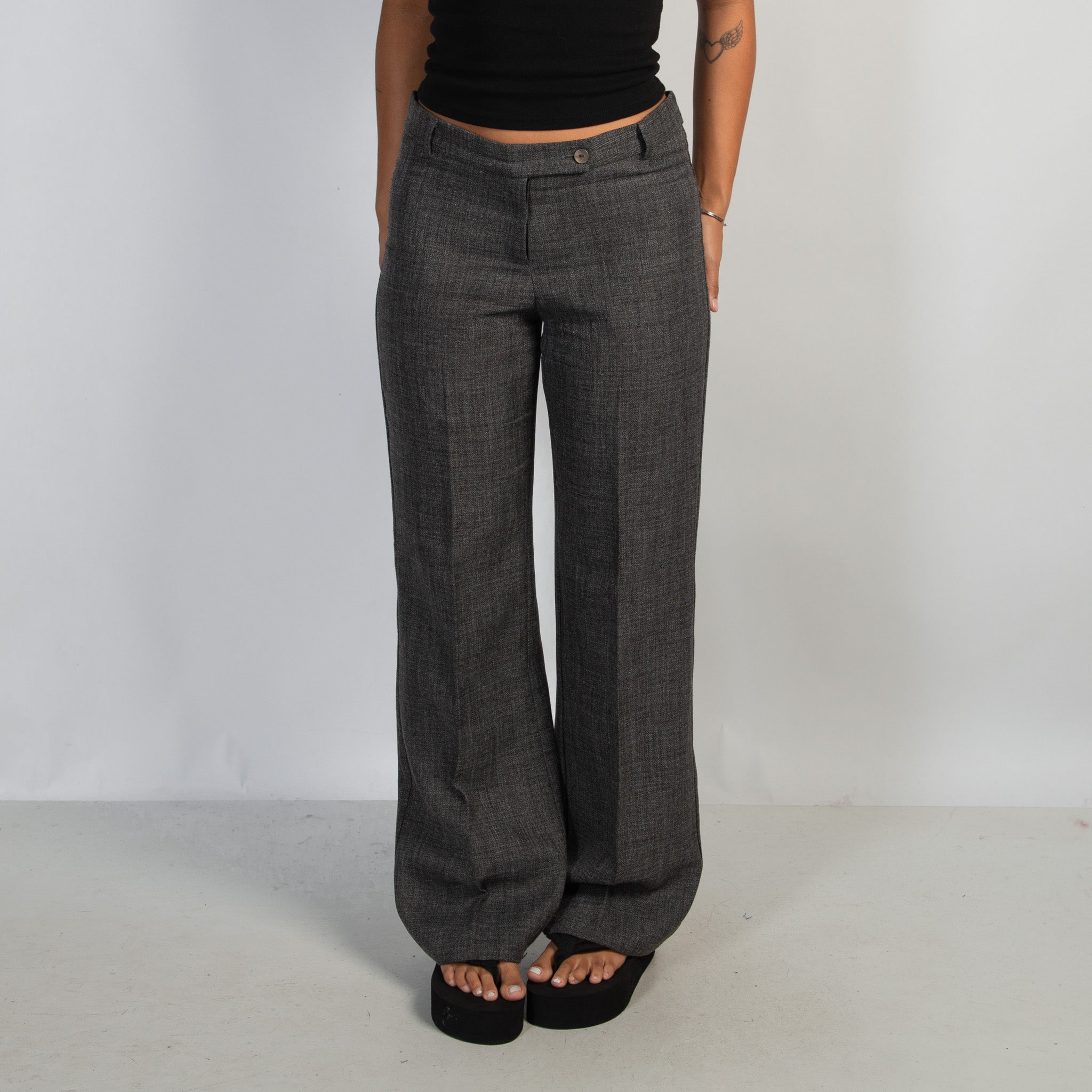 GREY BOOTCUT TROUSERS