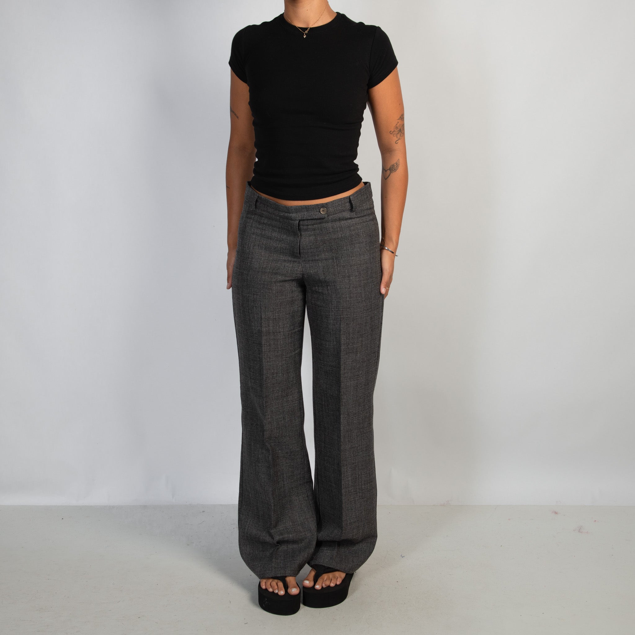 GREY BOOTCUT TROUSERS