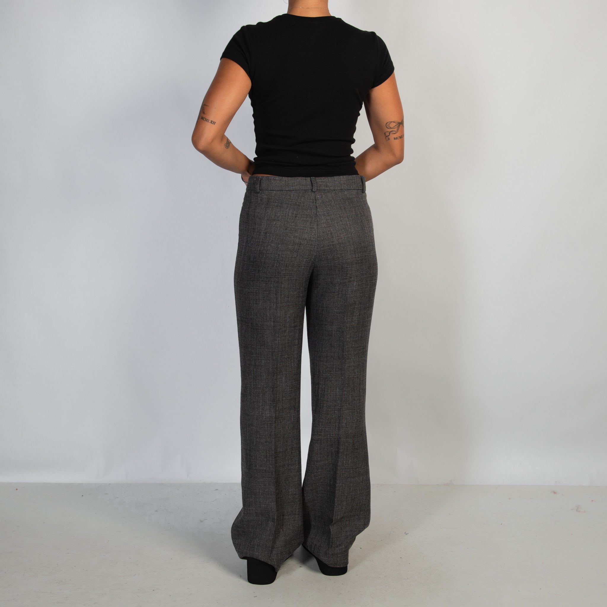 GREY BOOTCUT TROUSERS