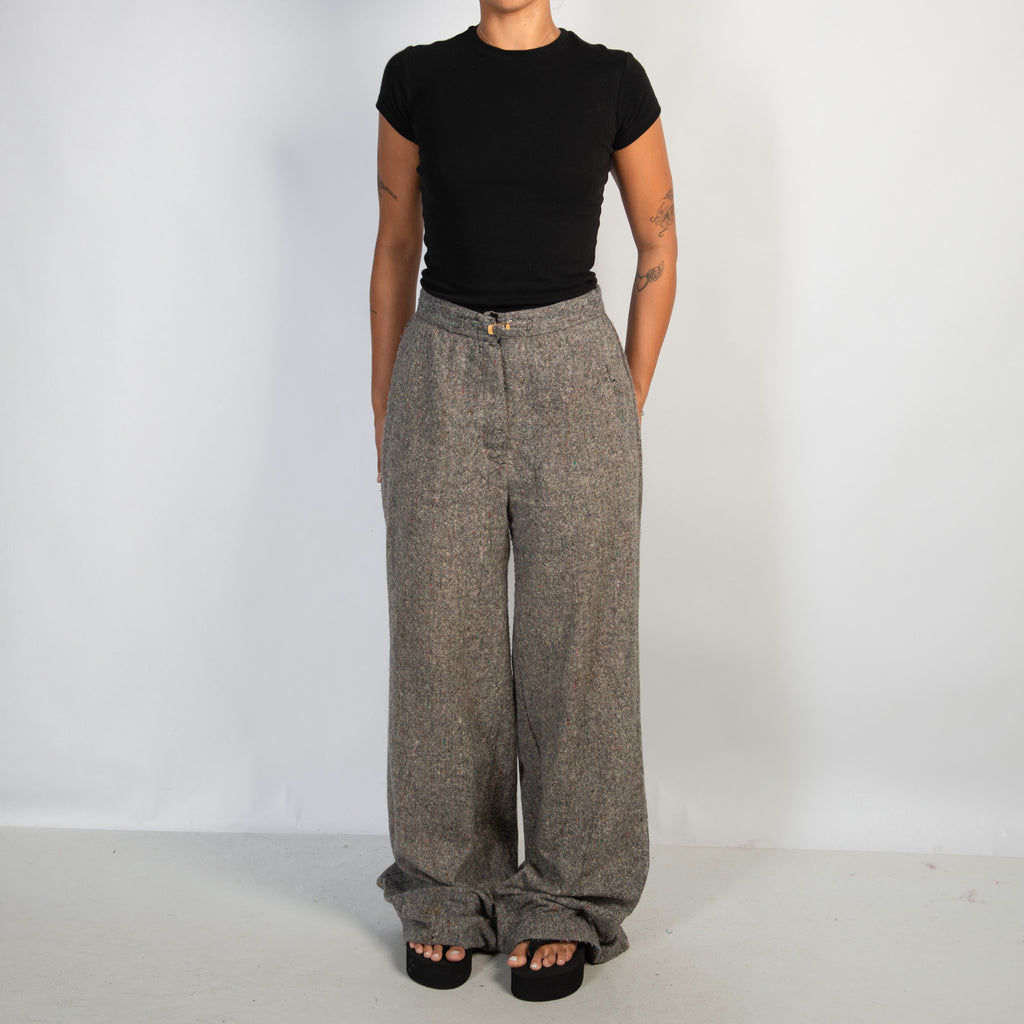 WOOL WIDE LEG TROUSERS