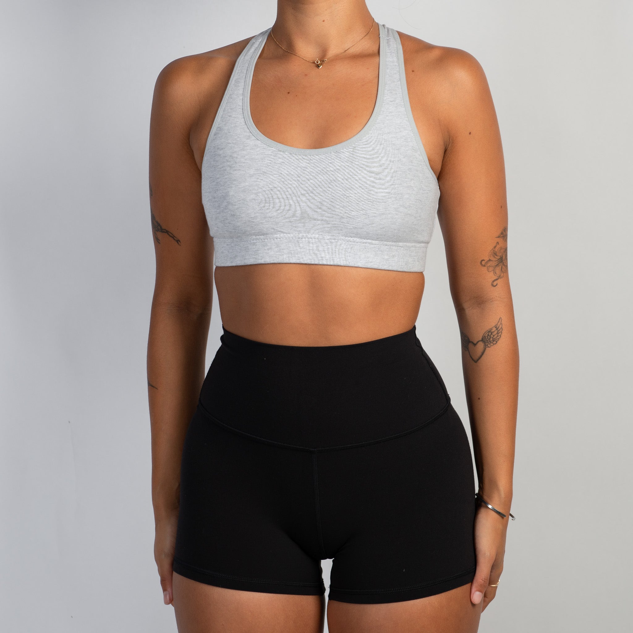 GREY COTTON SPORTS BRA
