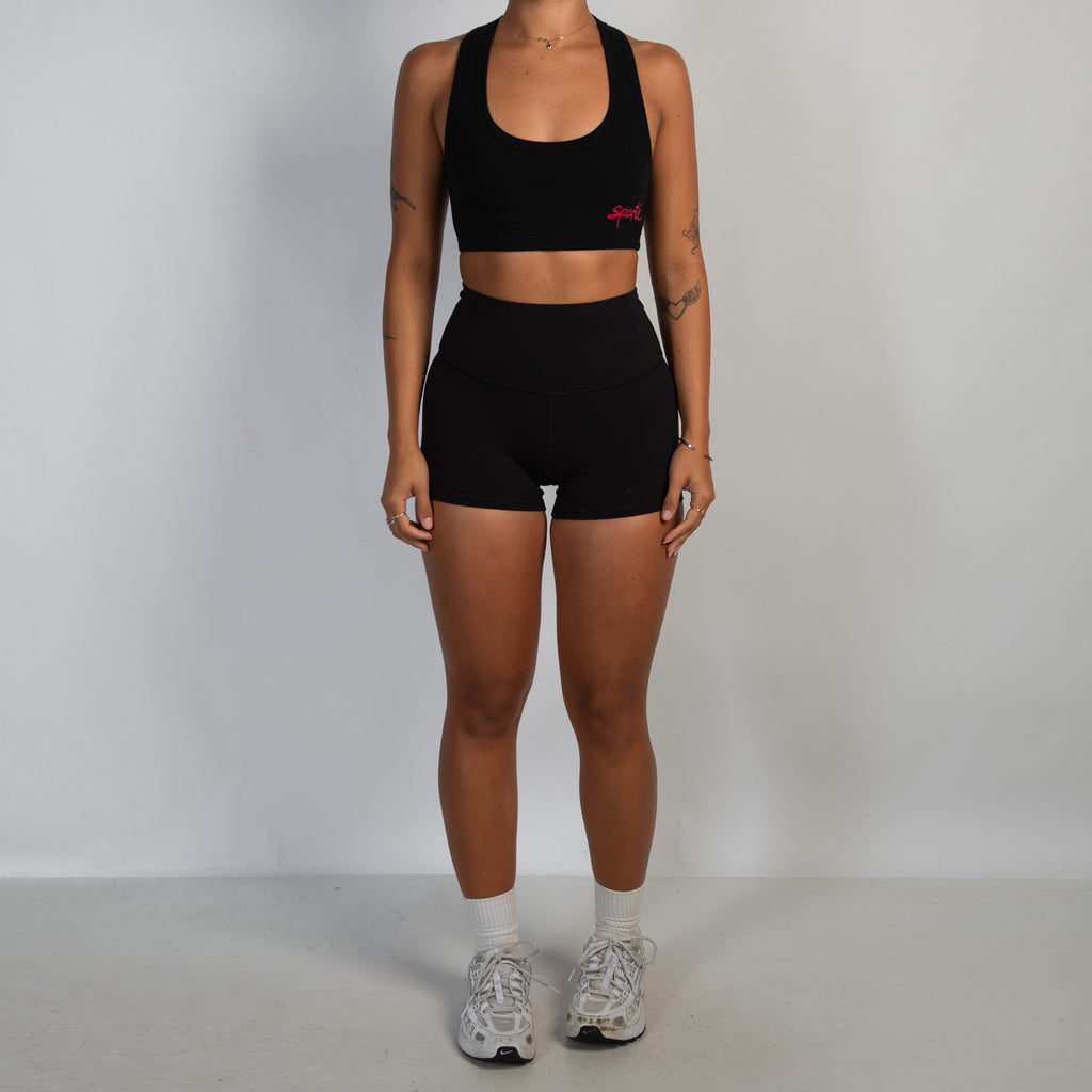 BLACK COTTON SPORTS BRA