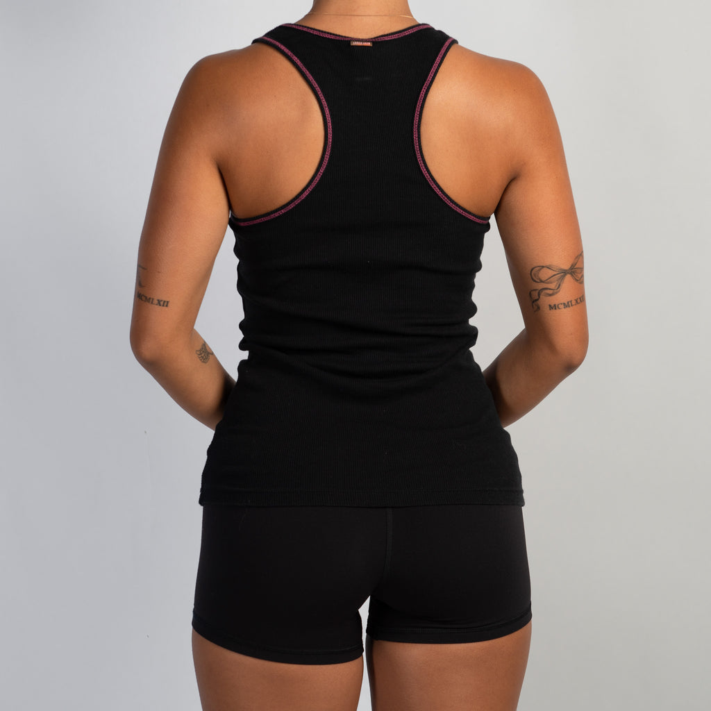 BLACK COTTON TANK TOP