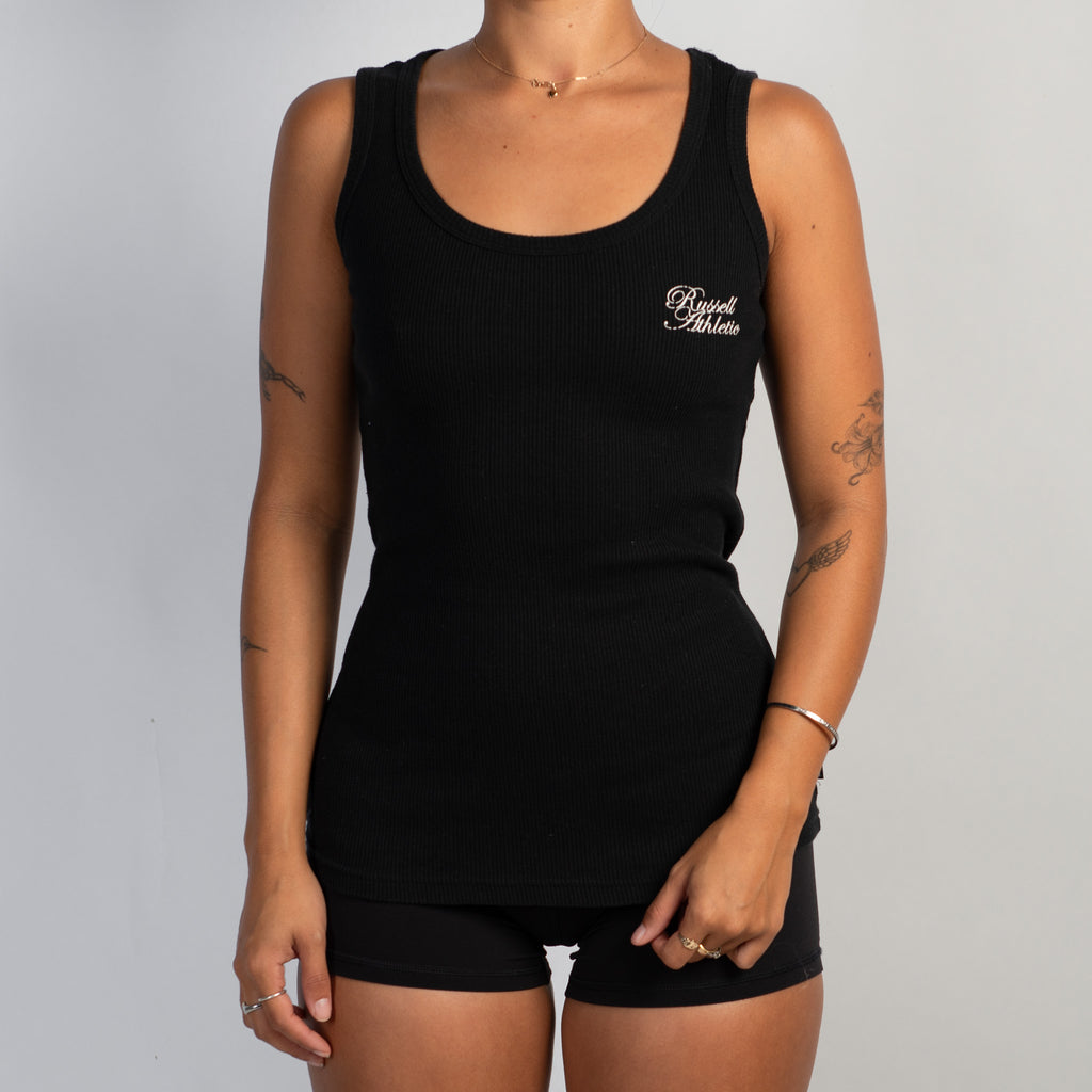 BLACK COTTON TANK TOP